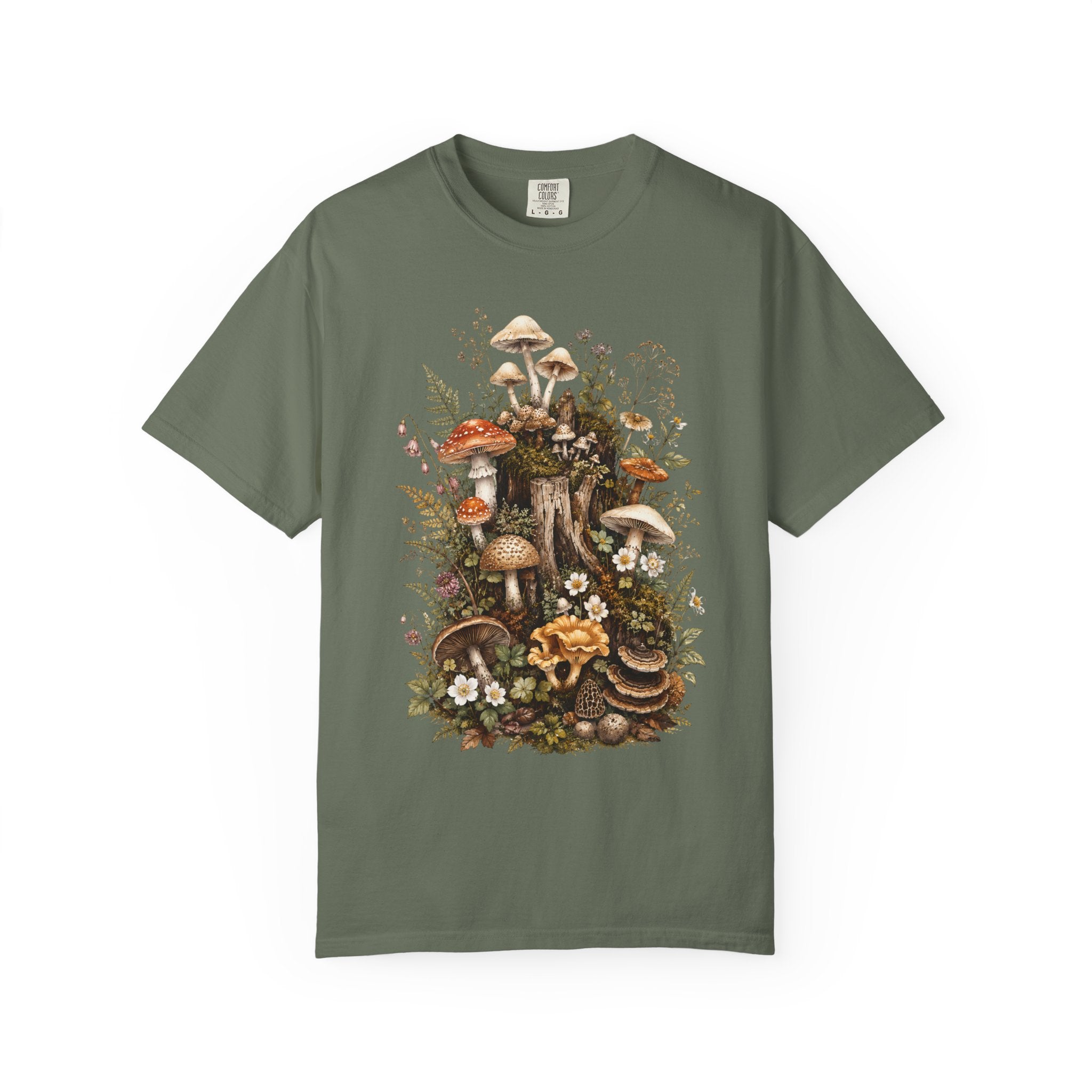 Cottagecore Mushroom Shirt, Woodland Mushroom Tee, Botanical Forest T Shirt, Fairycore Shirt, Nature Lover Gift, Comfort Colors Tee