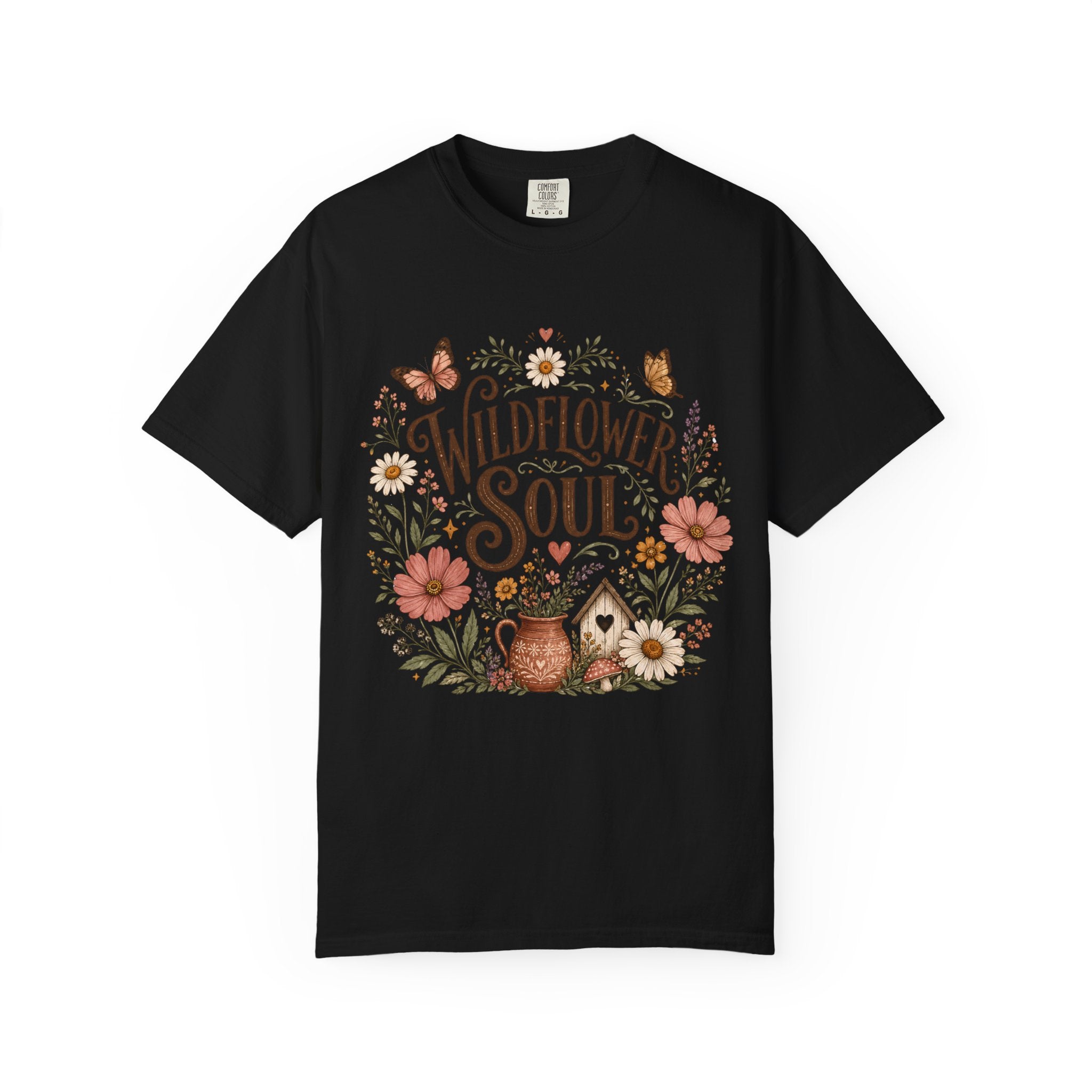 Wildflower Soul Shirt, Boho Floral T-Shirt, Cottagecore Wildflower Tee, Bohemian Nature Shirt, Botanical Graphic Tee, Comfort Colors Shirt