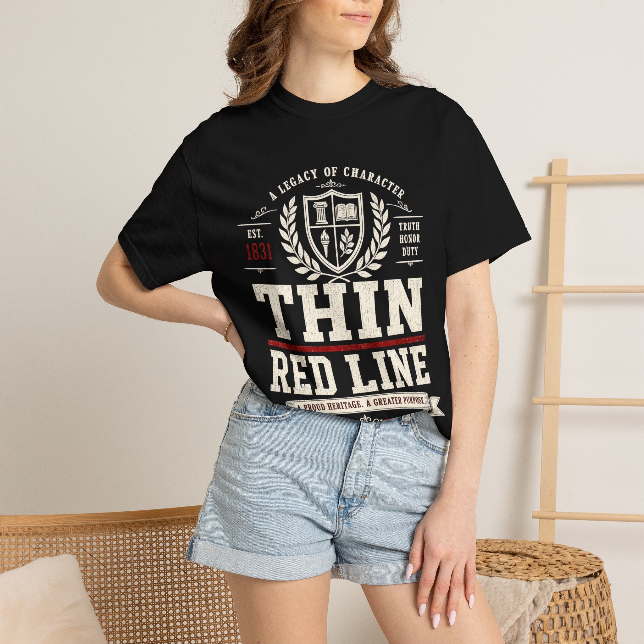 Thin Red Line Shirt, Alabama Football Game Day Tee, VIntage Collegiate Crimson Fan Shirt, Southern Heritage College Inspired T-Shirt