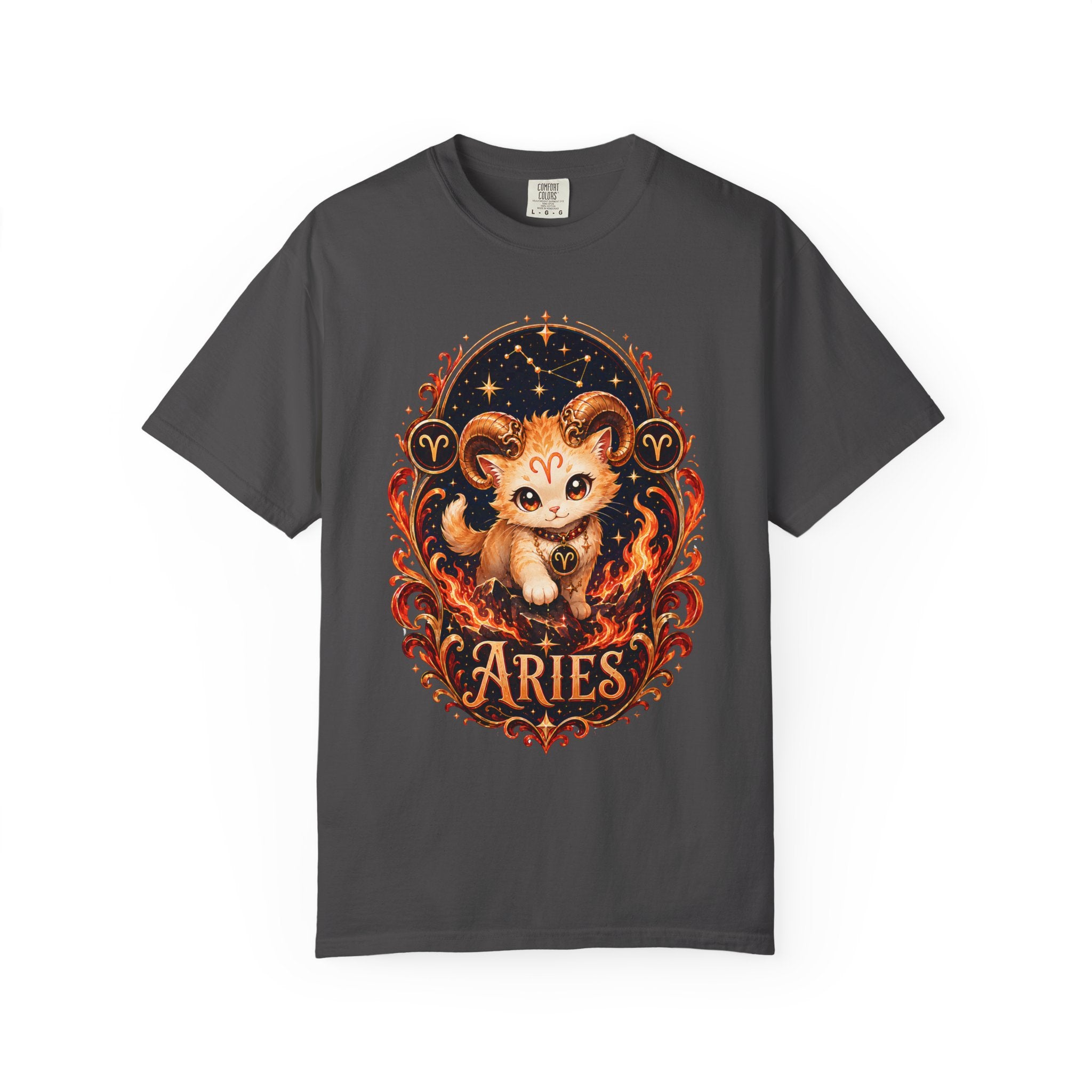 Cute Aries Ram Zodiac Illustration T-Shirt | Astrology, Fire Sign
