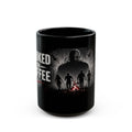 Hooked on Coffee Mug, 15 oz Black Horror Gaming Mug, Survivor Killer Coffee Cup, Gift for DBD Fans and Coffee Lovers