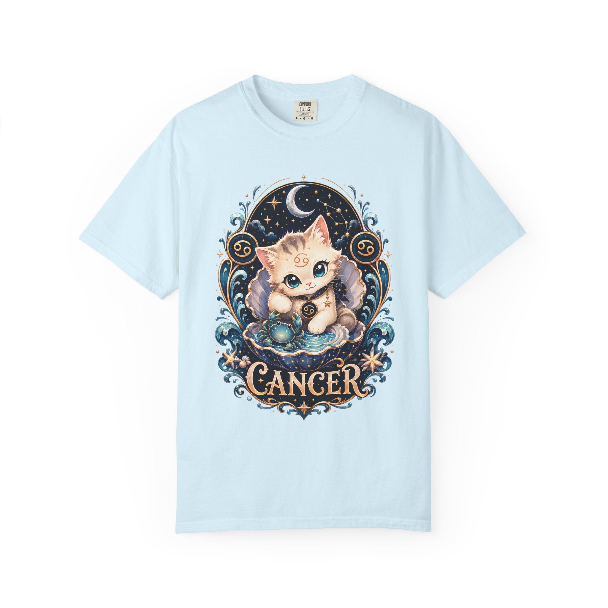 Cute Cancer Zodiac Cat T-Shirt | Astrology Cat Tee
