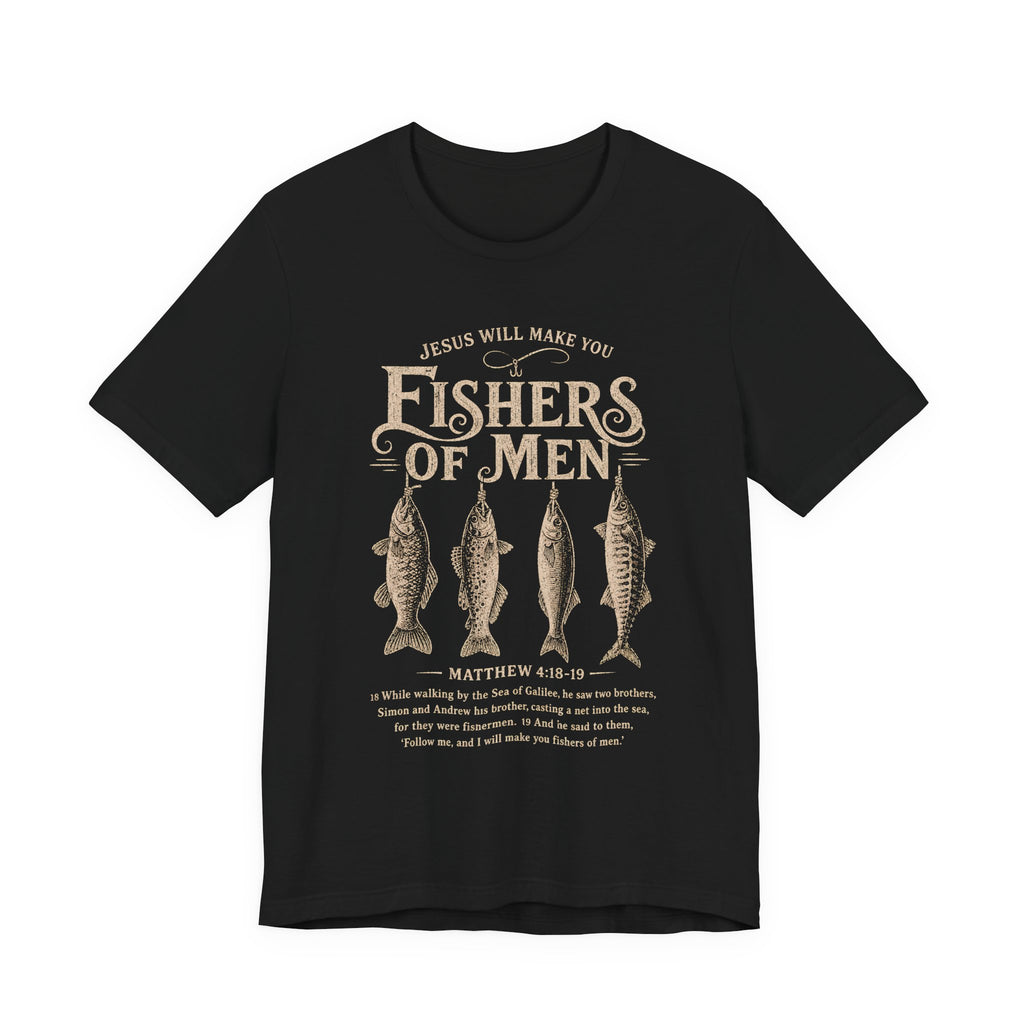 Fishers of Men Matthew 4:19 T-Shirt | Christian Scripture Tee