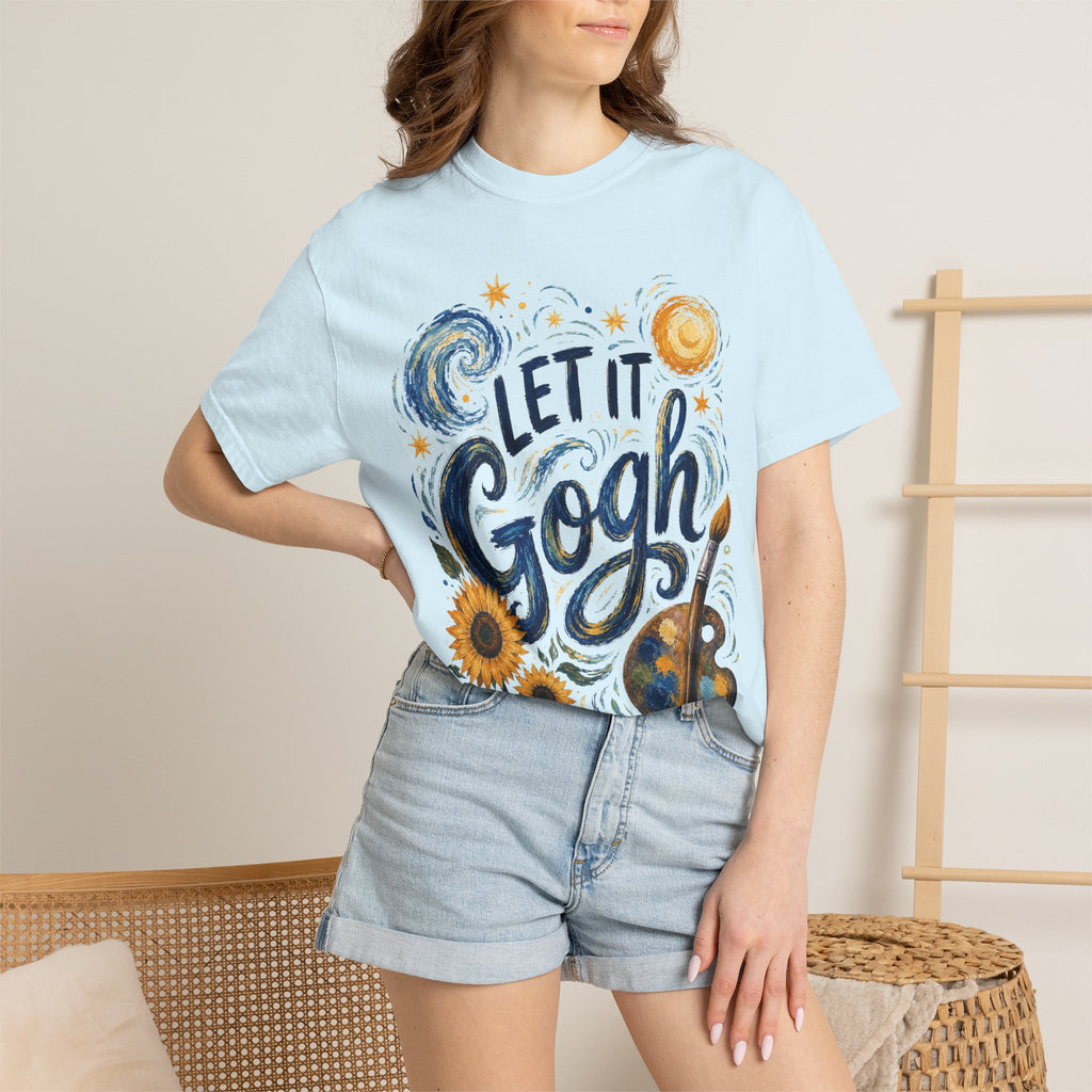 Let It Gogh Shirt, Van Gogh Inspired Art Teacher Tee, Funny Artist Shirt, Sunflower Starry Night Style Graphic Tee, Painter Gift Shirt