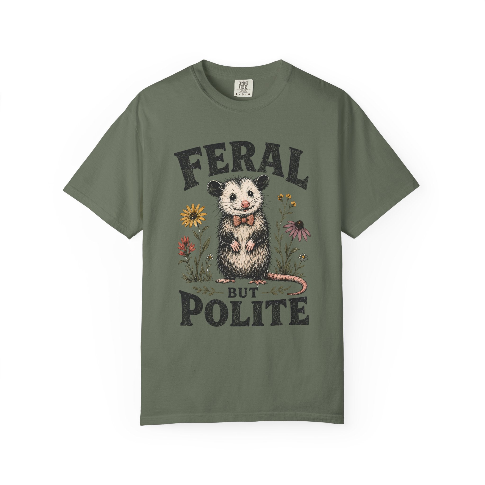 Feral But Polite Possum Shirt, Funny Opossum Graphic Tee, Cute Weird Animal Shirt, Cottagecore Wildlife T-Shirt, Introvert Humor Tee