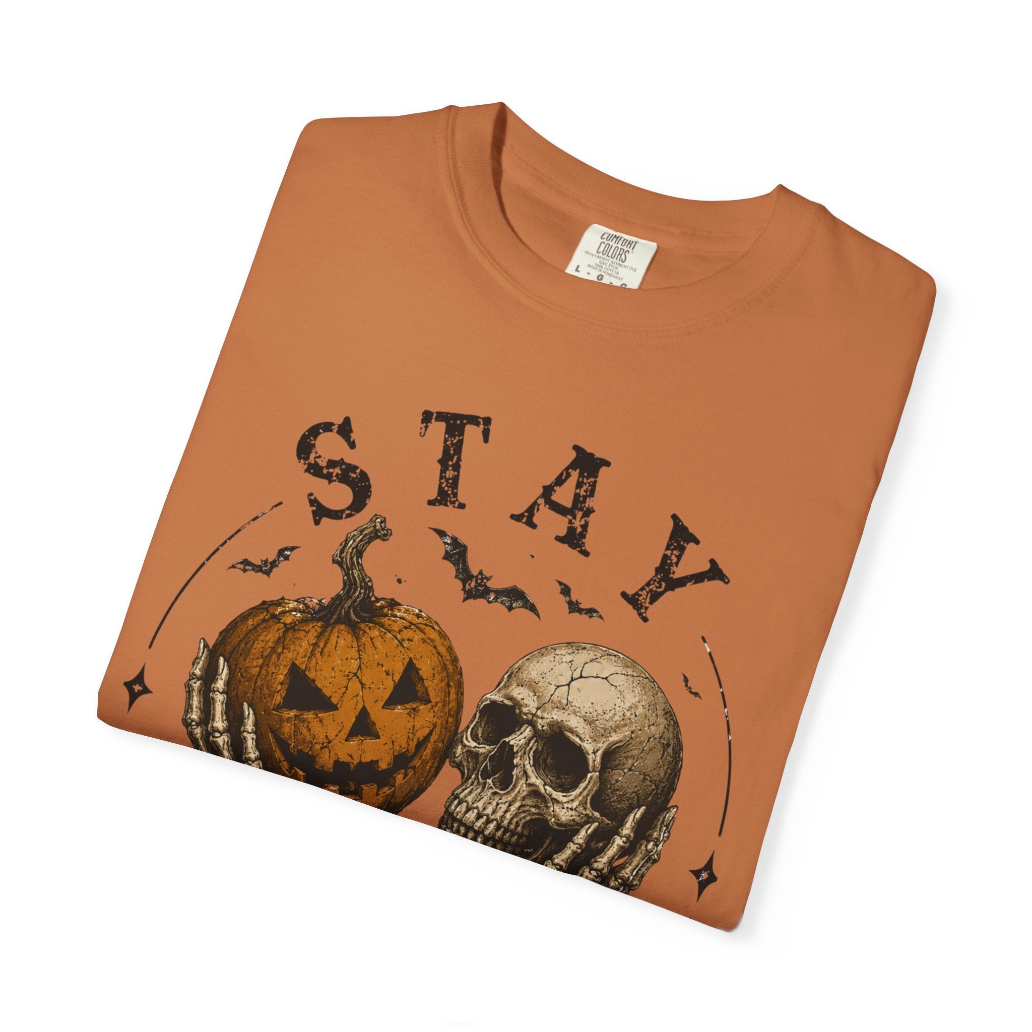 Stay Creepy Shirt, Halloween Pumpkin Skull Tee, Vintage Spooky Graphic Shirt, Jack O Lantern Skeleton Hands Tee, Cute Creepy Halloween Gift