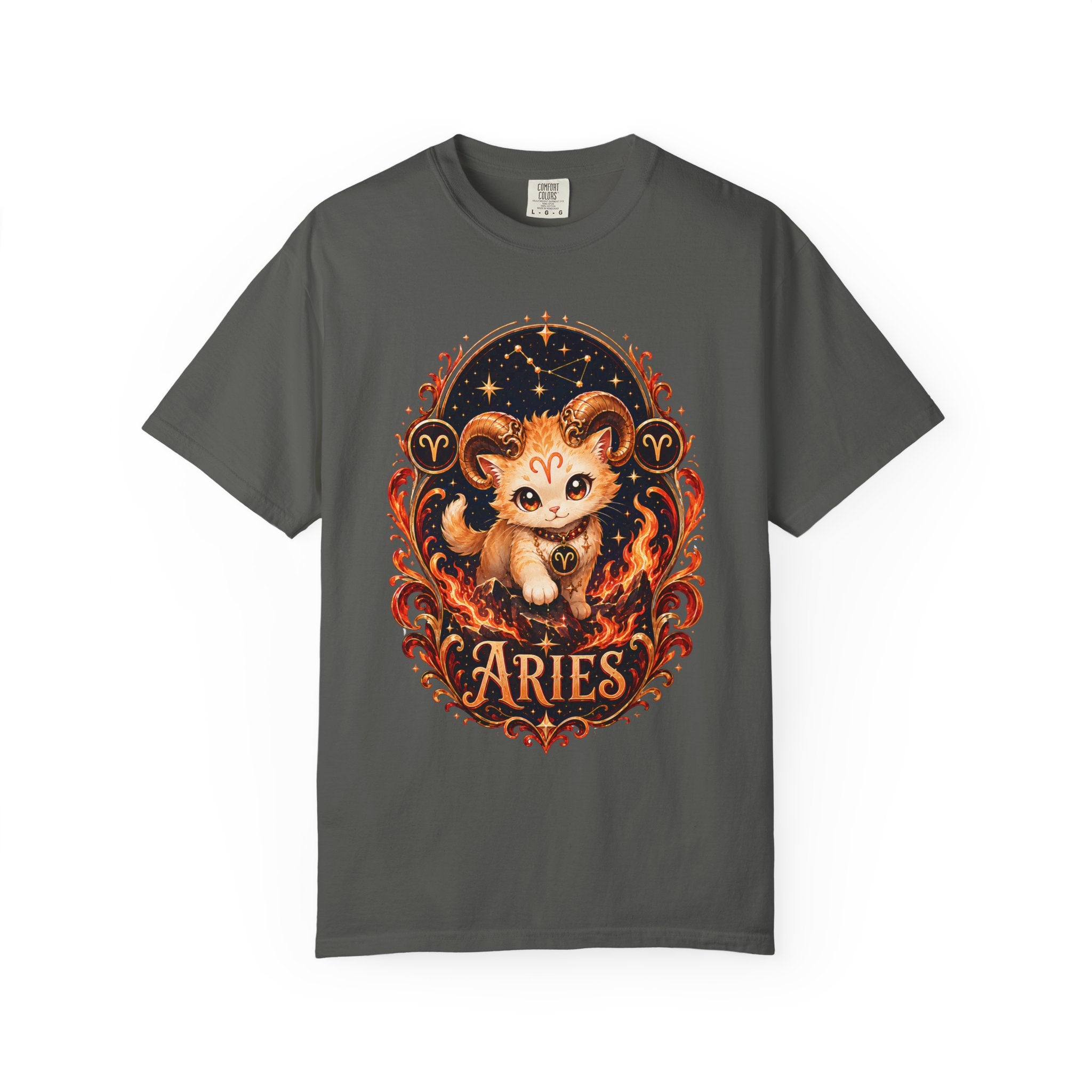 Cute Aries Ram Zodiac Illustration T-Shirt | Astrology, Fire Sign