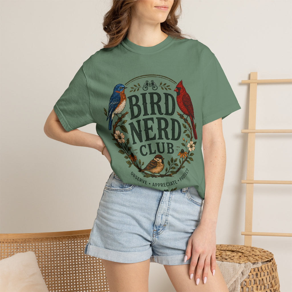 Bird Nerd Club Shirt, Birdwatching Shirt, Nature Lover Tee, Backyard Birder Gift, Cute Bird Lover Shirt, Botanical Bird Graphic Tee