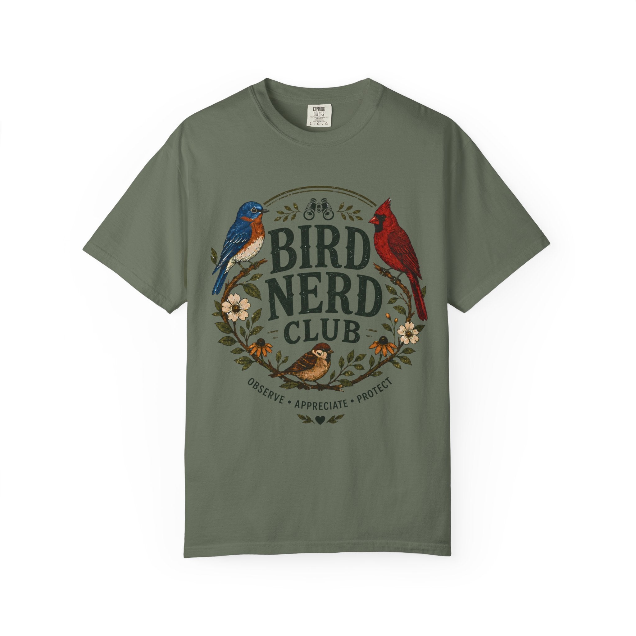 Bird Nerd Club Shirt, Birdwatching Shirt, Nature Lover Tee, Backyard Birder Gift, Cute Bird Lover Shirt, Botanical Bird Graphic Tee