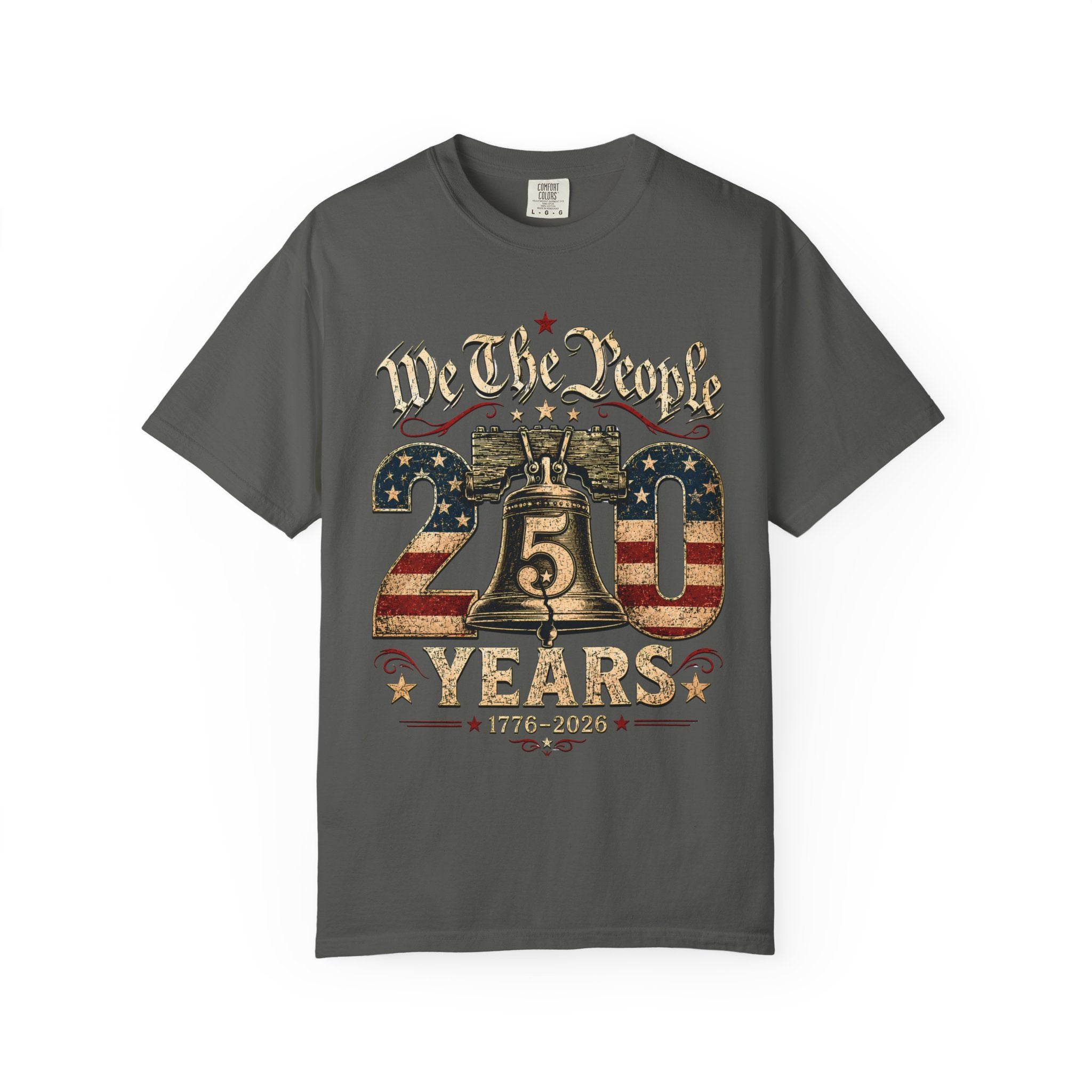 We The People 250 Years T-Shirt | Liberty Bell American Flag 1776-2026