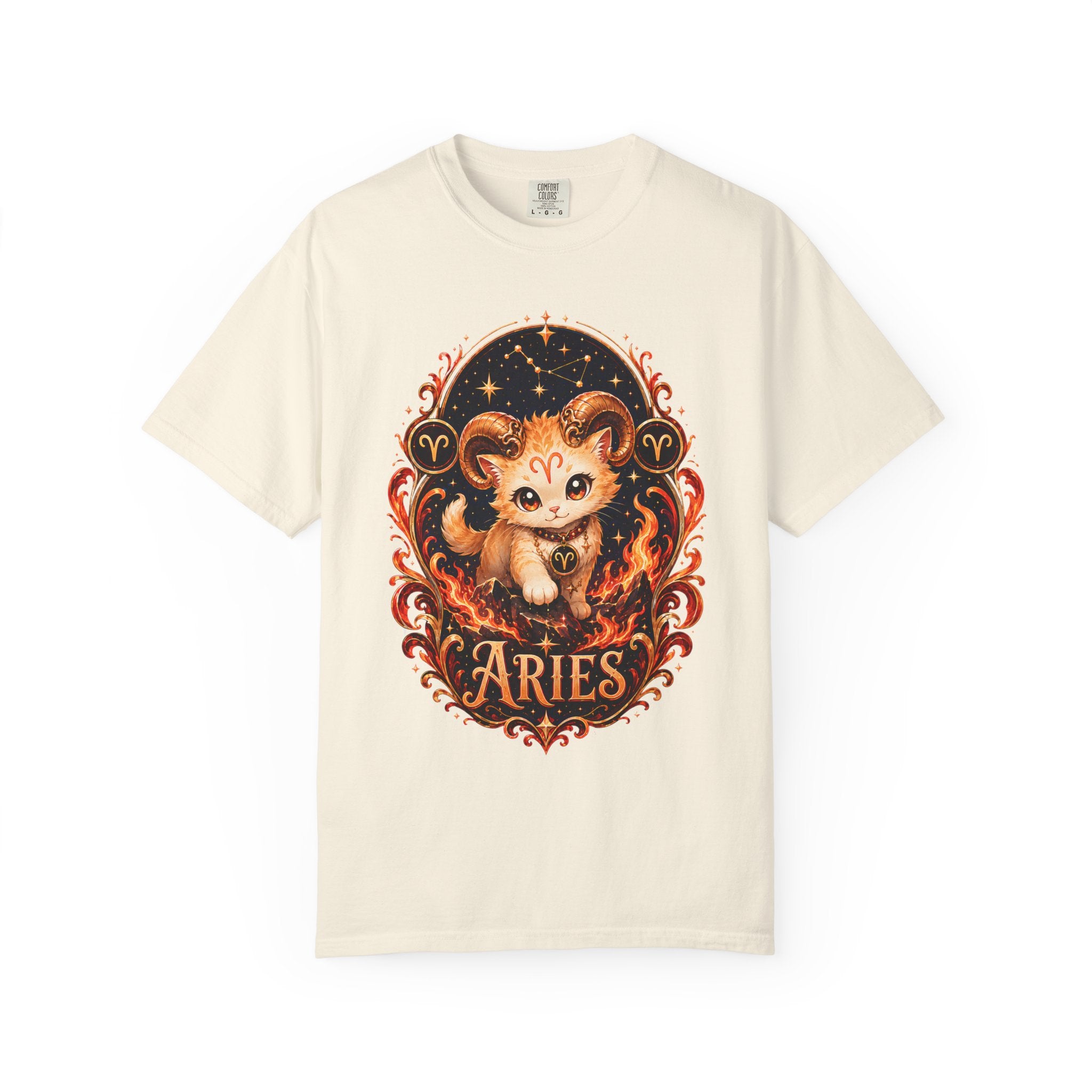 Cute Aries Ram Zodiac Illustration T-Shirt | Astrology, Fire Sign