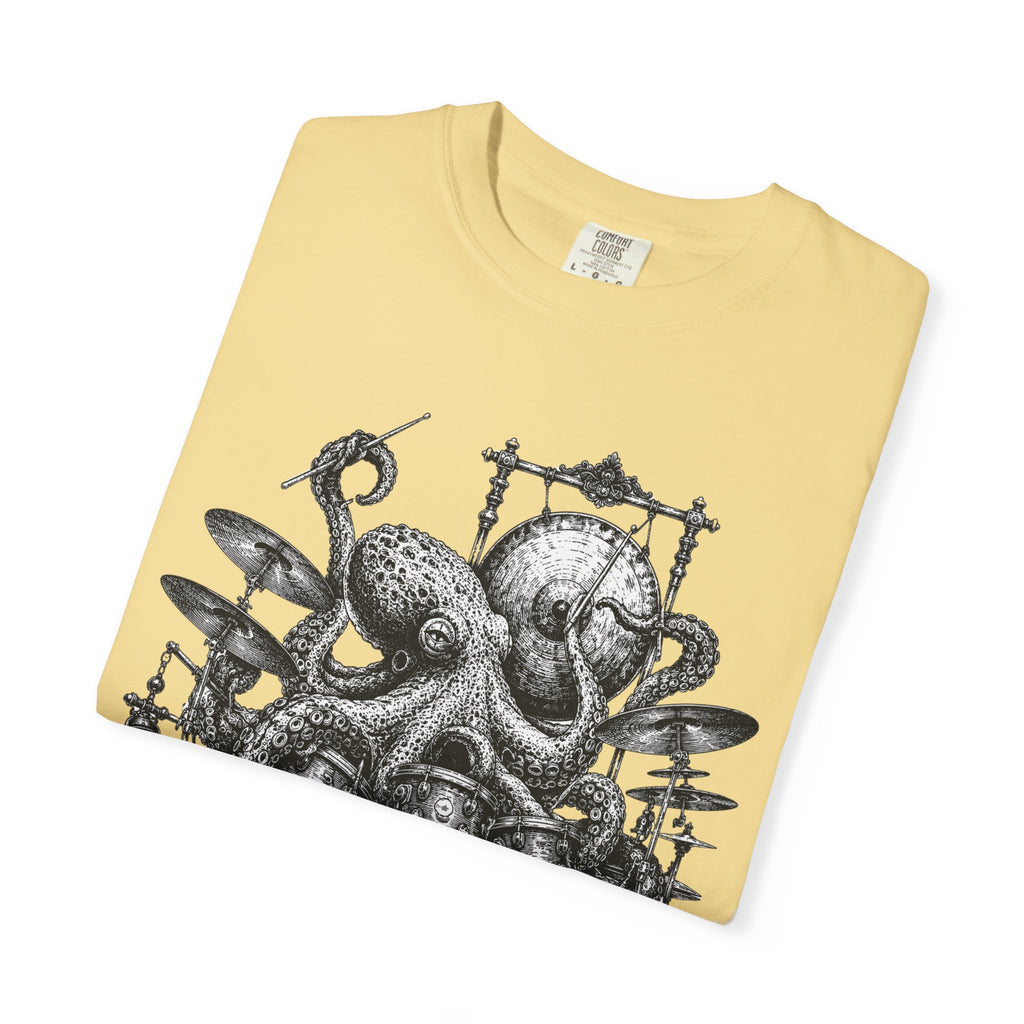 Octopus Drummer Shirt, Vintage Sea Creature T-Shirt, Musician Gift, Drum Set Graphic Tee, Nautical Rock Shirt, Ocean Lover Gift