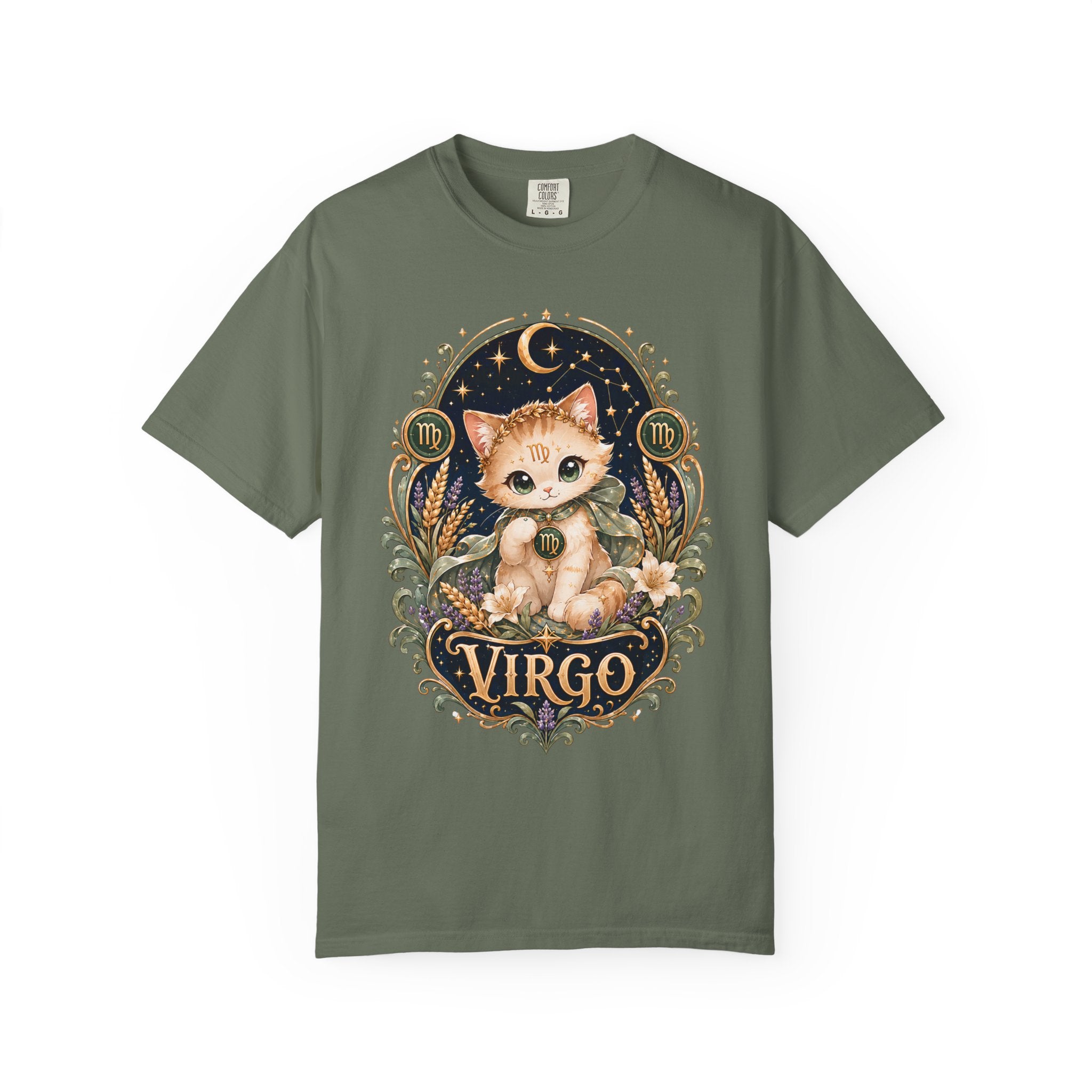 Virgo Cat Illustration T-shirt | Zodiac Kitty Astrology Tee