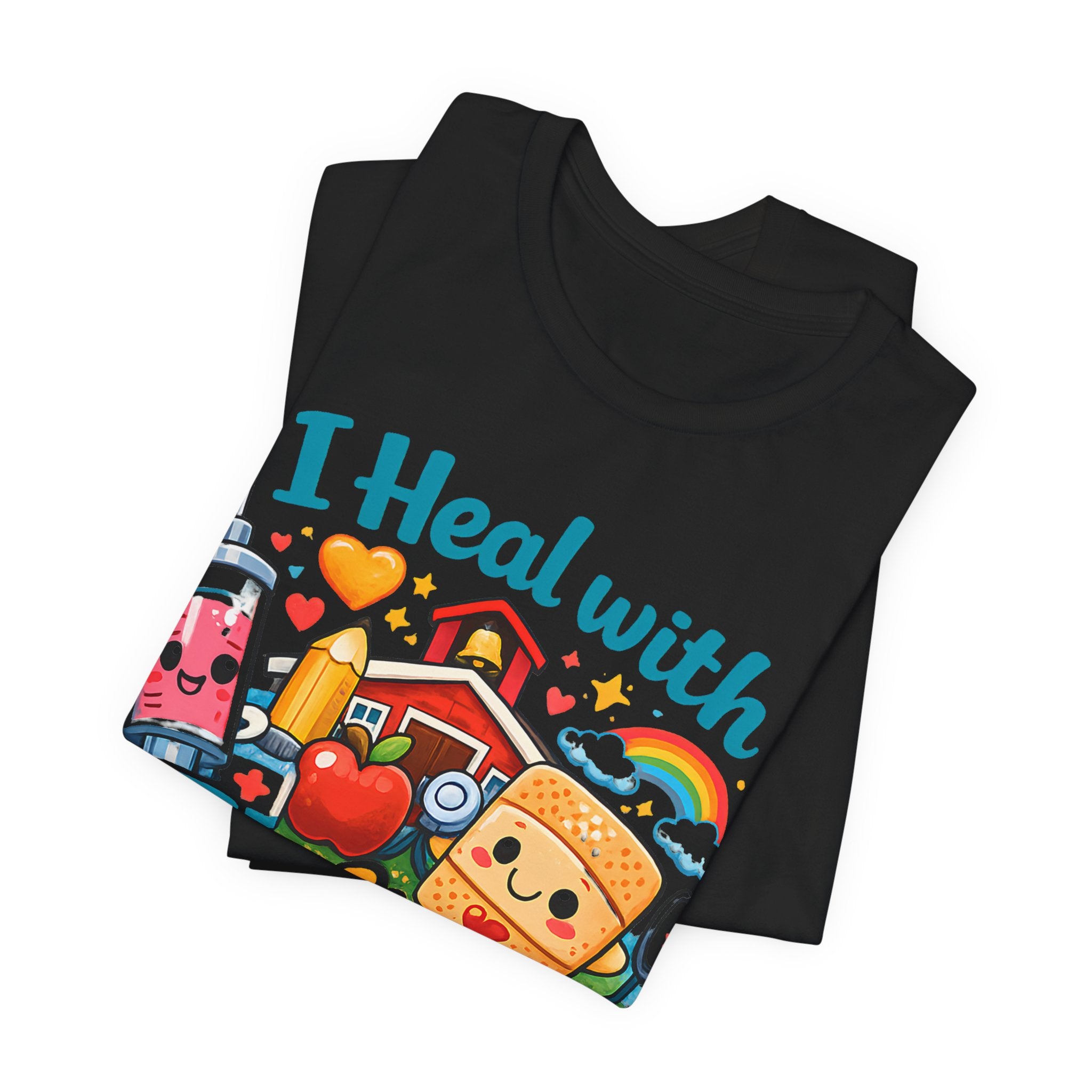 School Nurse Shirt, I Heal With Feelings and Band-Aids Tee, Cute Nurse Teacher Shirt, Elementary School Nurse Gift, Back to School Nurse Tee