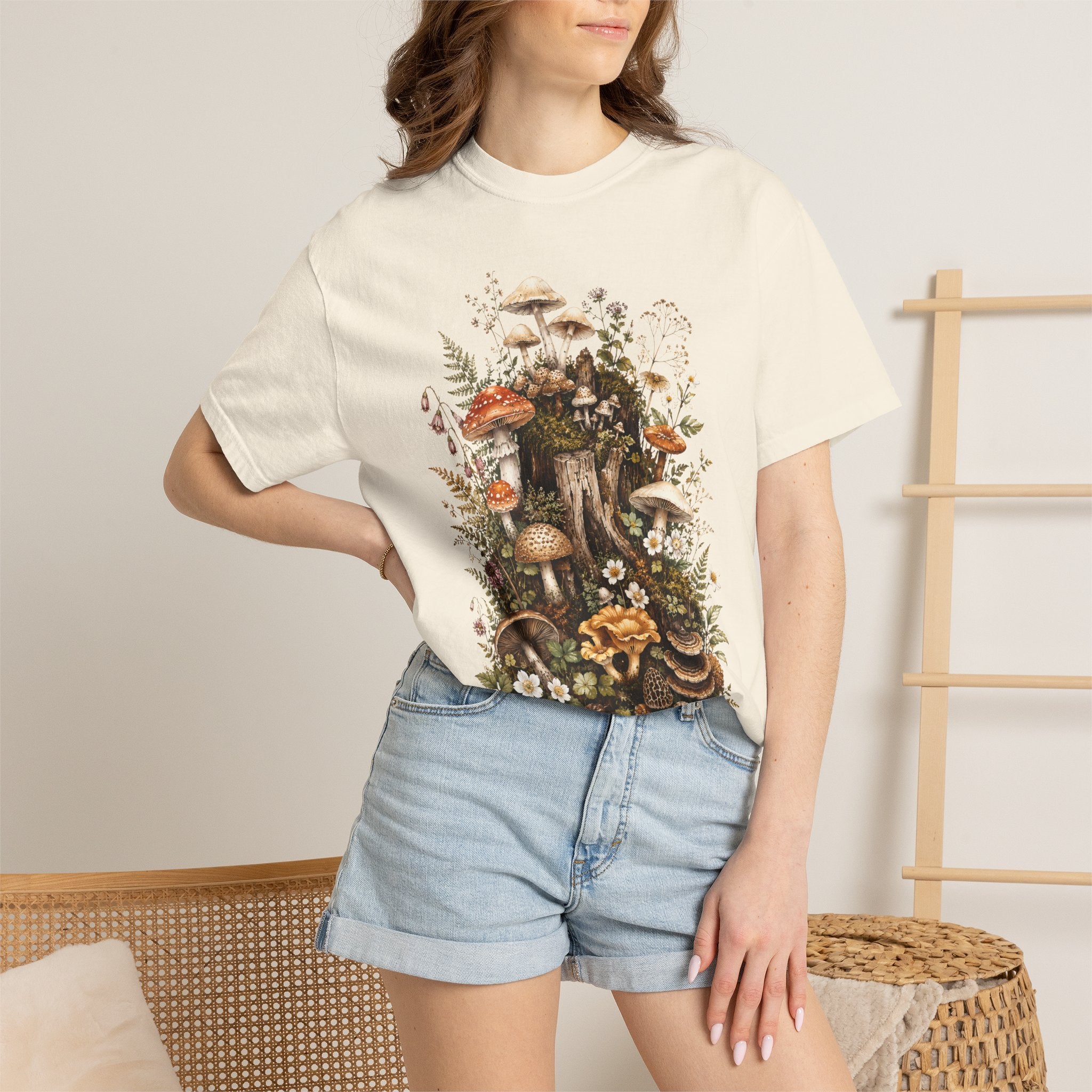 Cottagecore Mushroom Shirt, Woodland Mushroom Tee, Botanical Forest T Shirt, Fairycore Shirt, Nature Lover Gift, Comfort Colors Tee