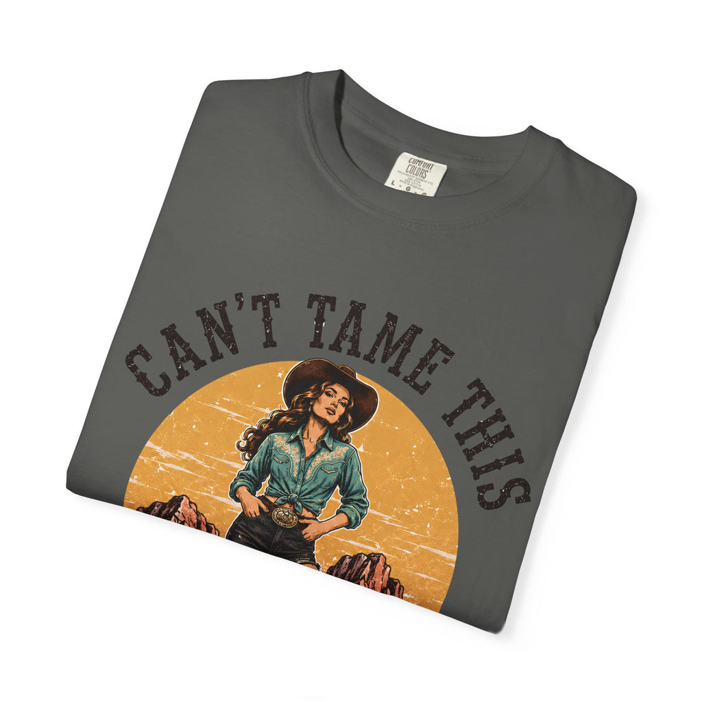 Cant Tame This Shirt, Western Cowgirl Tee, Desert Cowboy Boot Shirt, Retro Western Graphic Tee, Rodeo Cowgirl Shirt, Country Girl TShirt