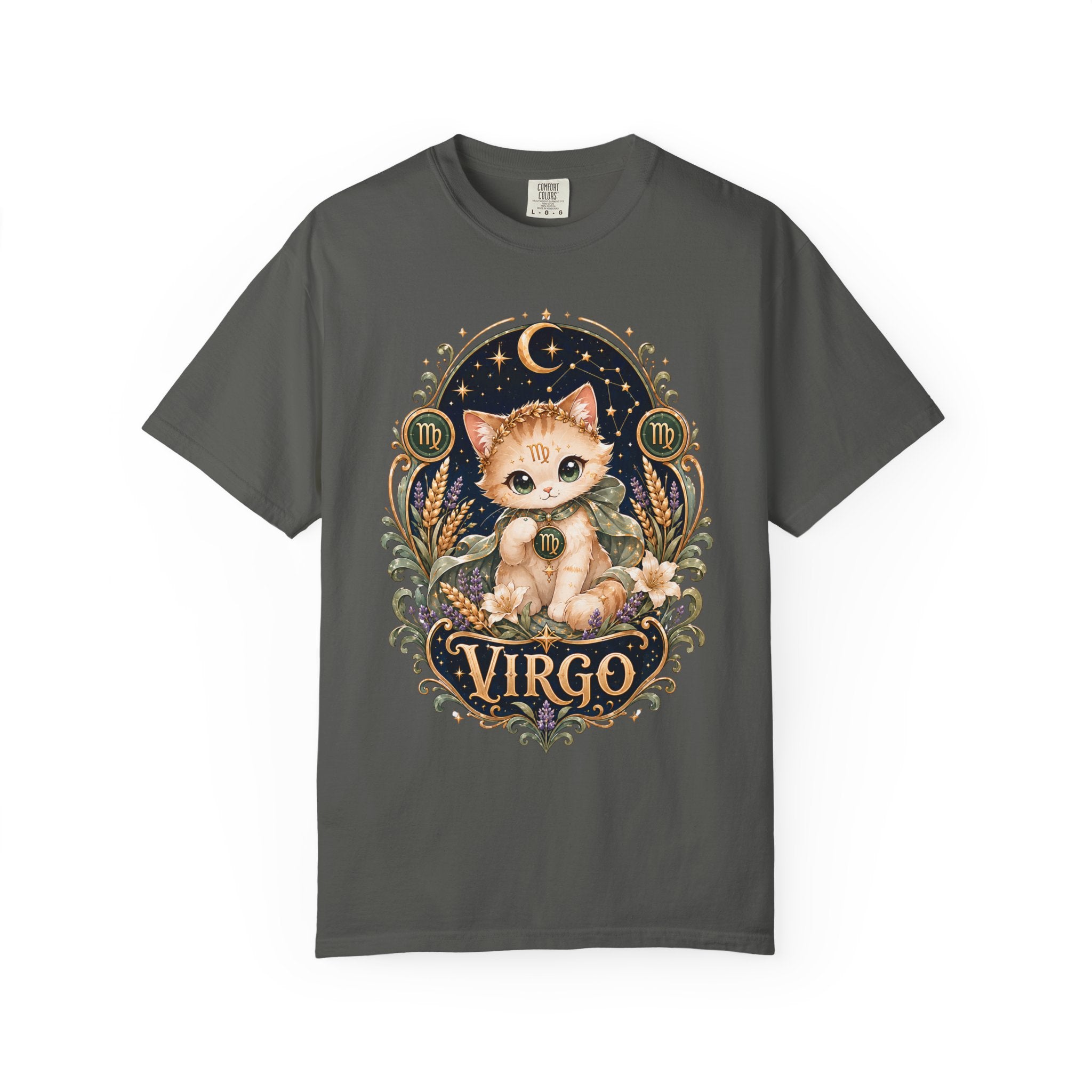 Virgo Cat Illustration T-shirt | Zodiac Kitty Astrology Tee