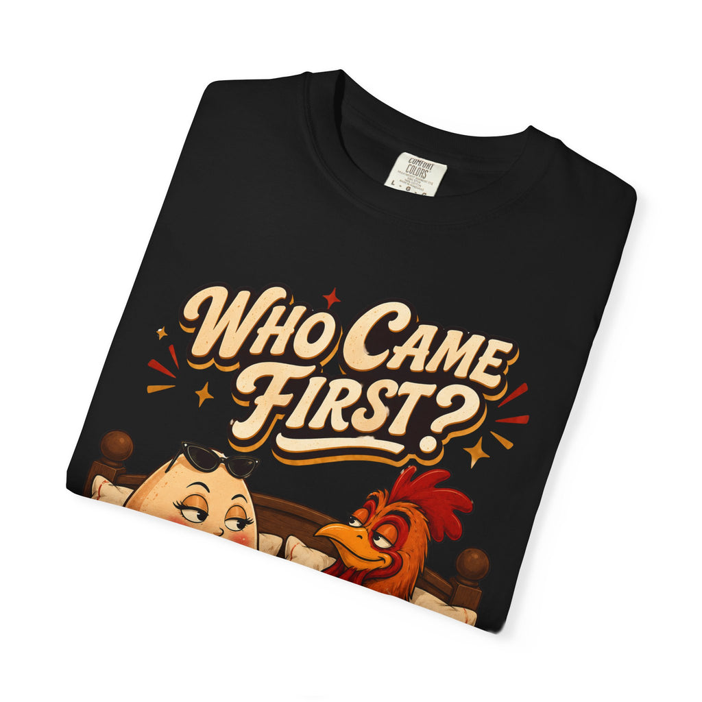 Funny Chicken Egg Shirt, Who Came First Tshirt, Rooster and Egg Graphic Tee, Farmhouse Humor Shirt, Breakfast Lover GIft