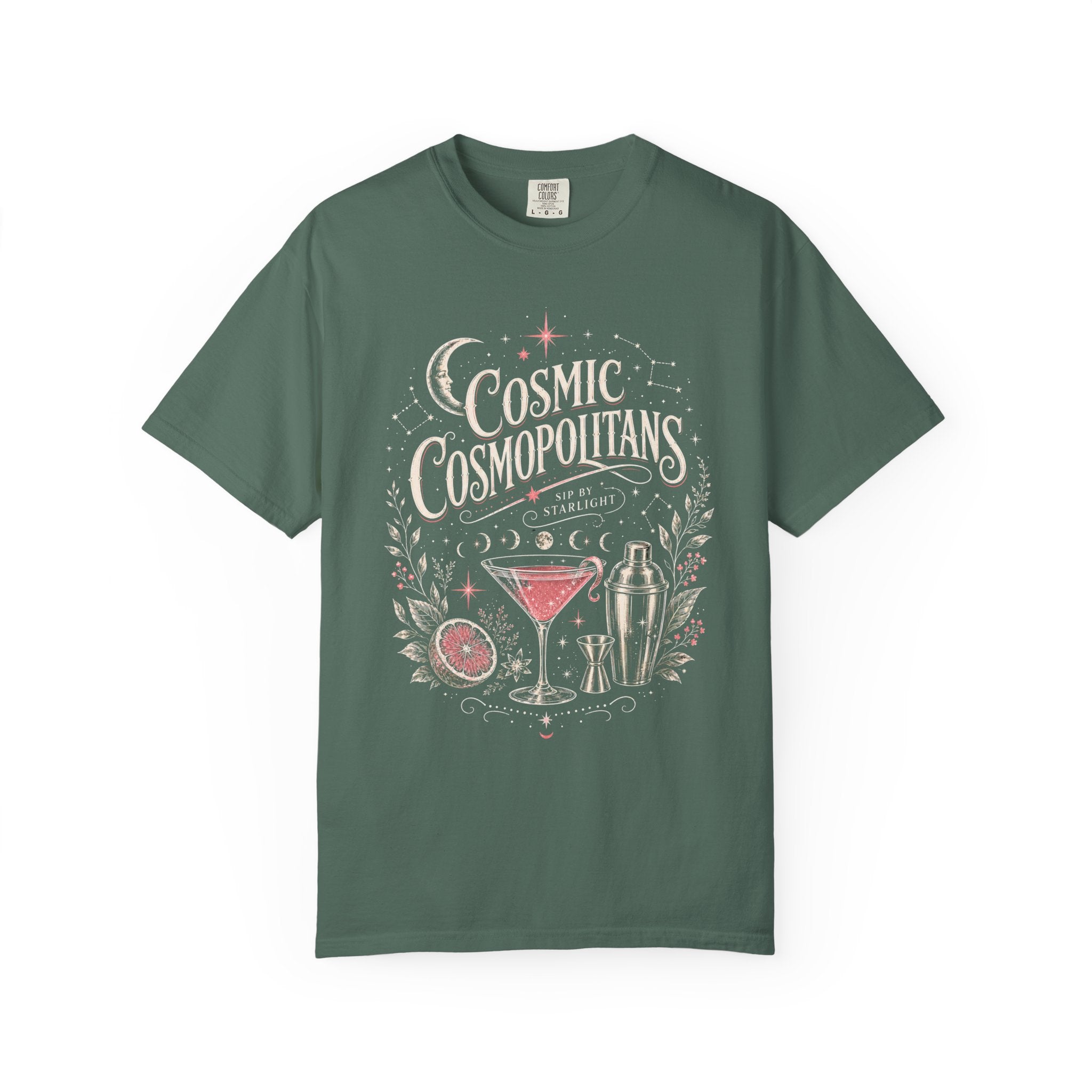 Cosmic Cosmopolitans Shirt, Celestial Cocktail Tee, Girls Night Out Shirt, Martini Lover Gift, Astrology Cocktail Shirt, Vintage Bar Tee