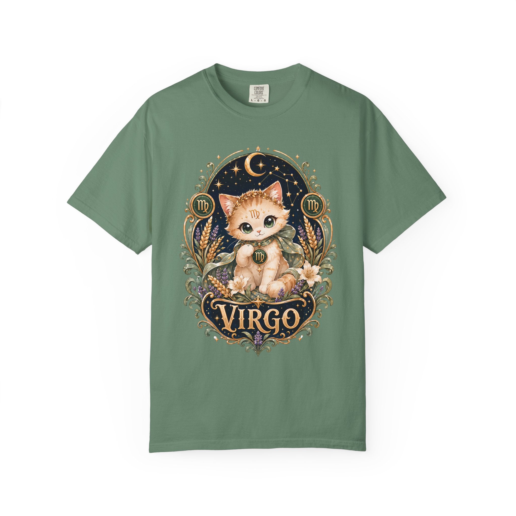 Virgo Cat Illustration T-shirt | Zodiac Kitty Astrology Tee