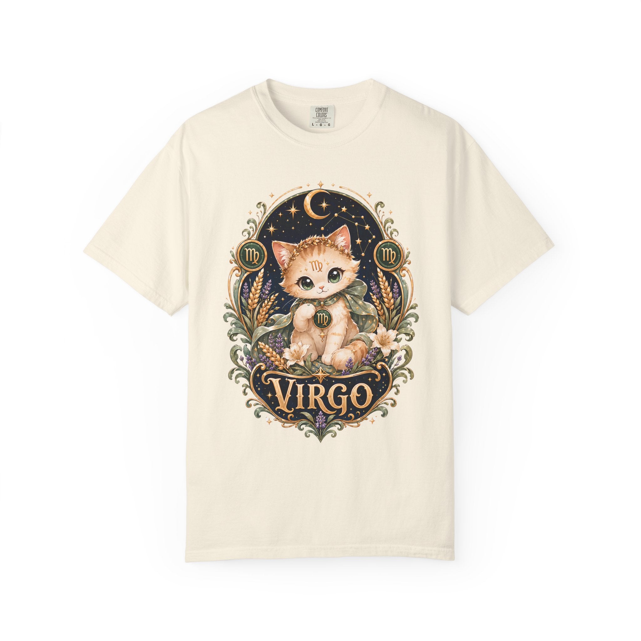 Virgo Cat Illustration T-shirt | Zodiac Kitty Astrology Tee