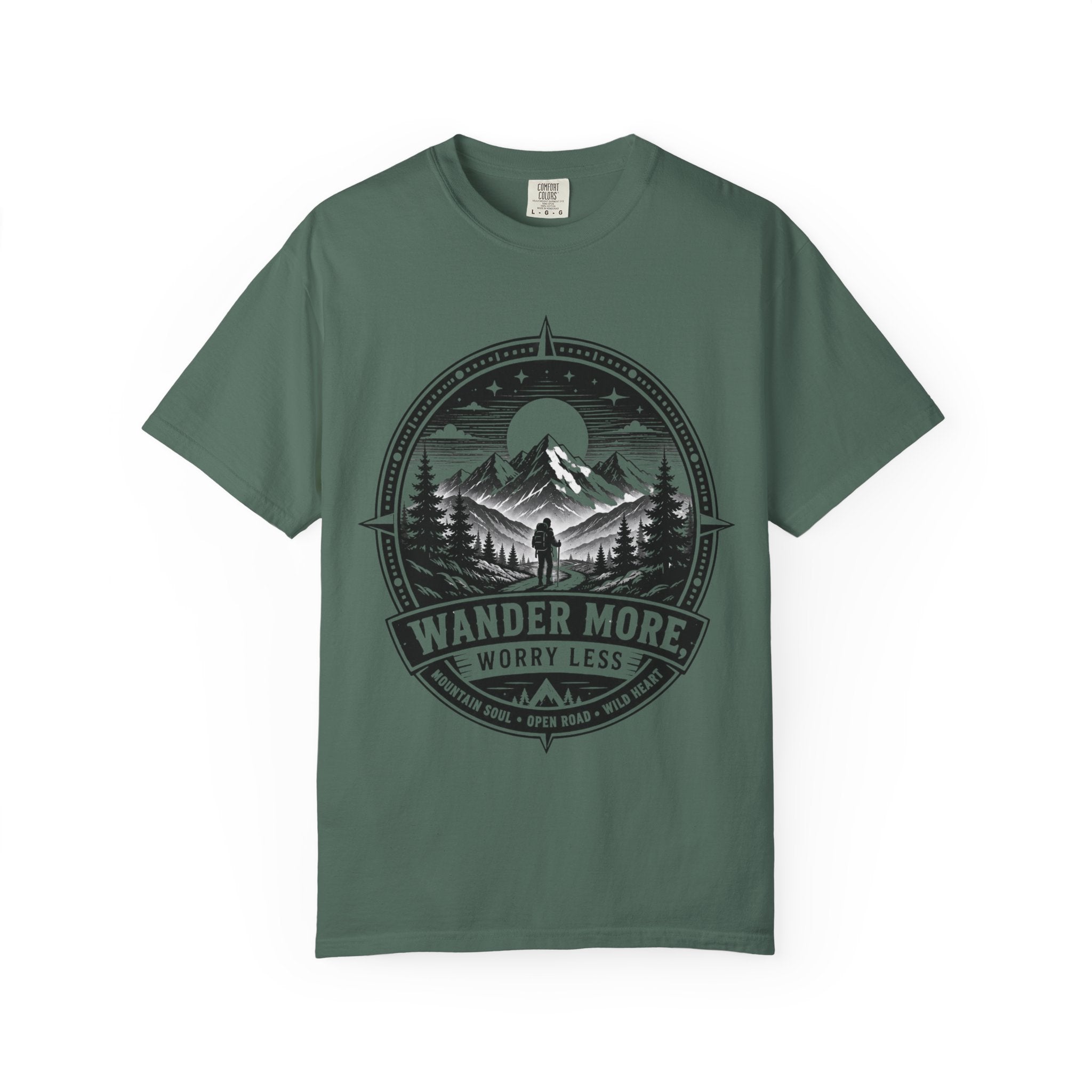 Wander More Worry Less Shirt, Mountain Hiking Tee, Adventure Shirt, Outdoorsy Graphic Tee, Nature Lover Gift, Camping Shirt, Hiking Gift
