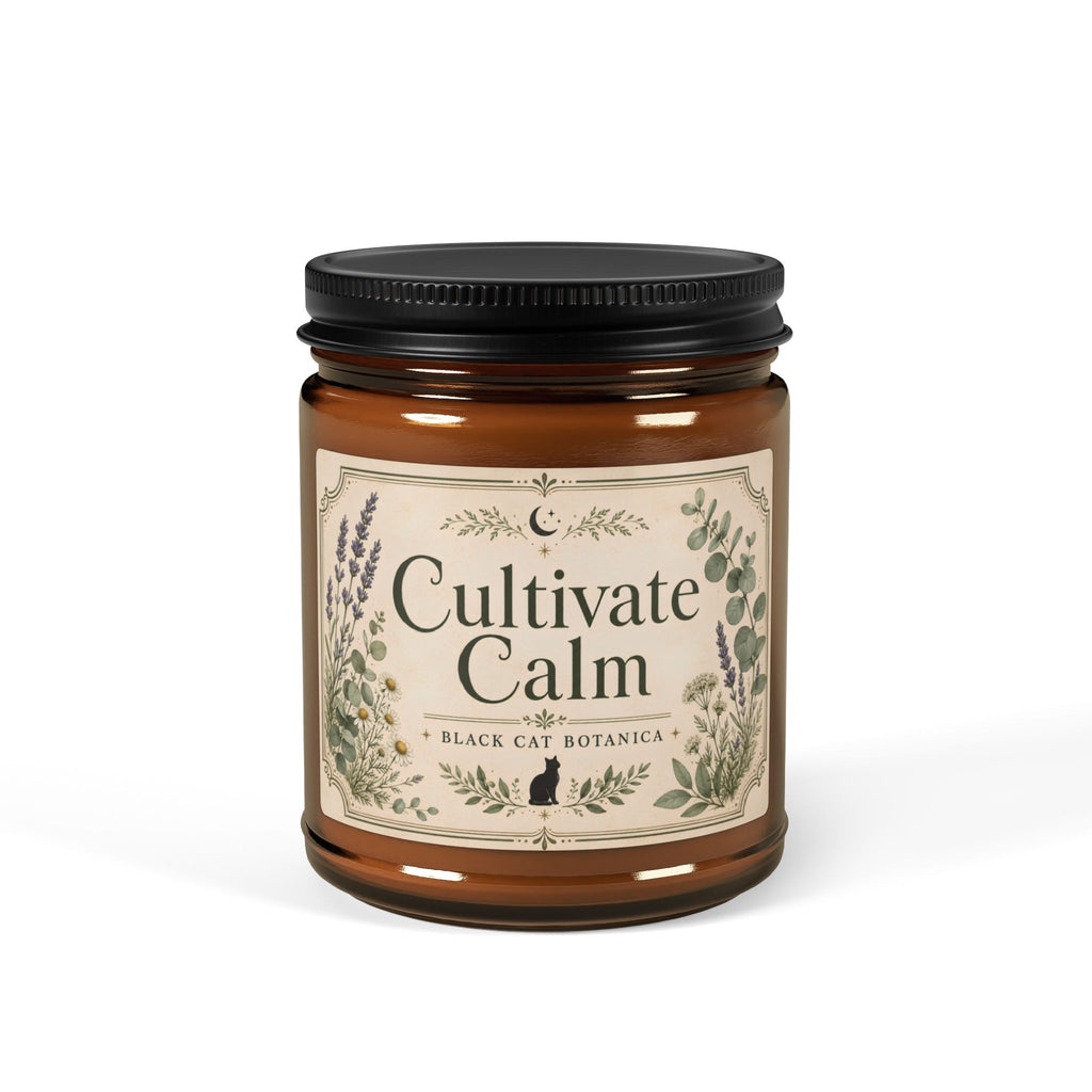 Cultivate Calm Soy Candle amber jar | Aromatherapy Scented Candle