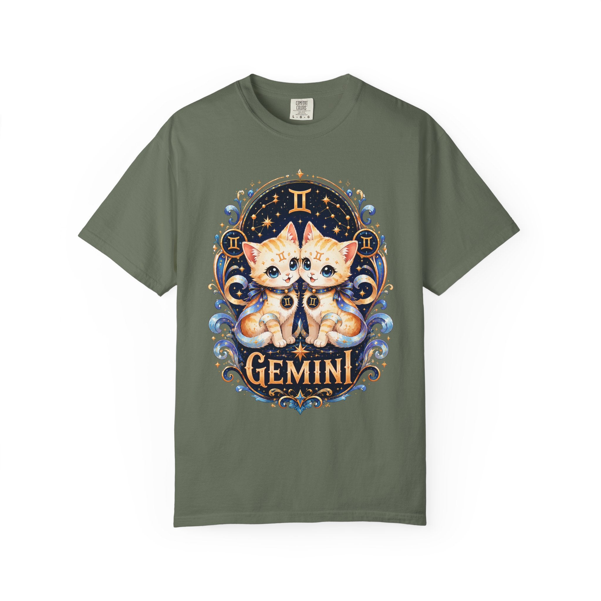 Gemini Twin Cats T-shirt | Zodiac Astrology Cat Design