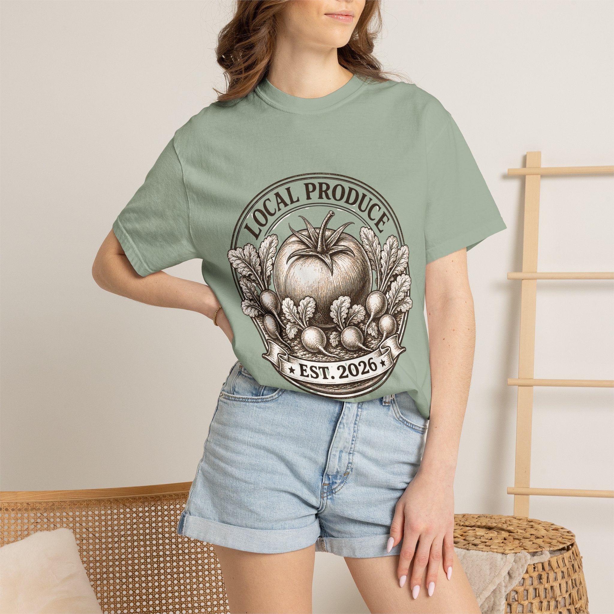 Vintage Local Produce Shirt, Farmers Market Tomato Tee, Heirloom Tomato Radish Graphic Tee, Gerden Lover GIft, Est. 2026 Market Tee