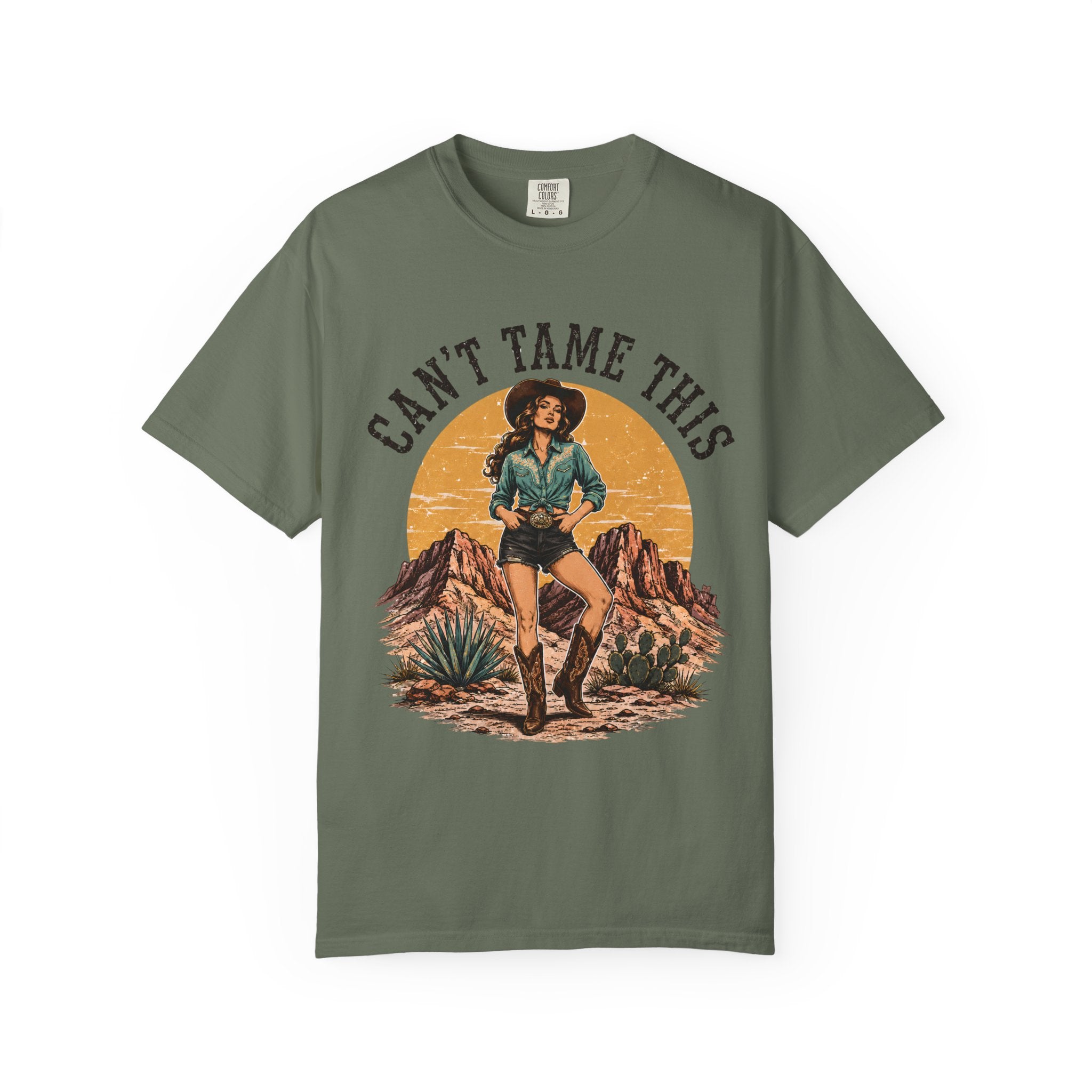 Cant Tame This Shirt, Western Cowgirl Tee, Desert Cowboy Boot Shirt, Retro Western Graphic Tee, Rodeo Cowgirl Shirt, Country Girl TShirt