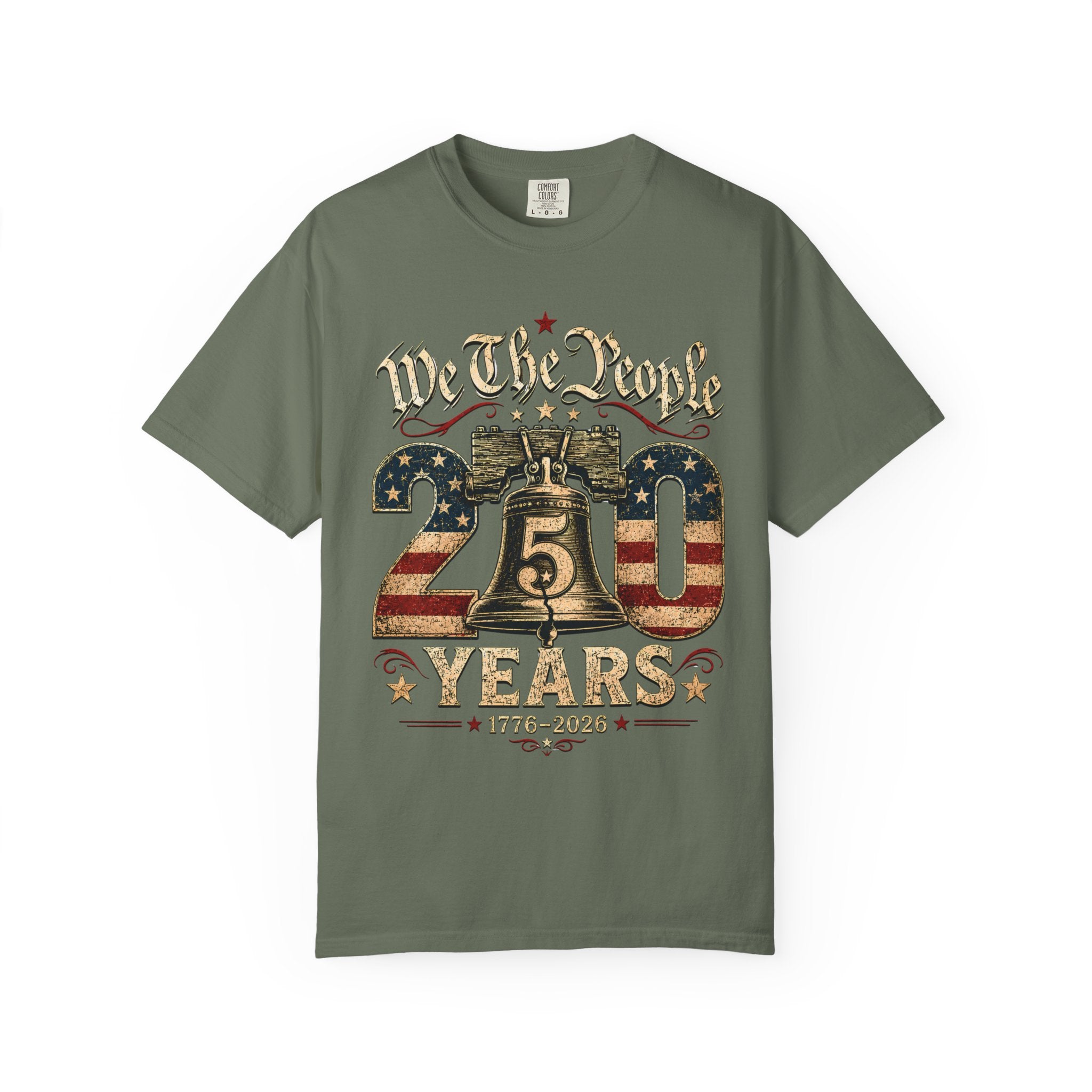We The People 250 Years T-Shirt | Liberty Bell American Flag 1776-2026