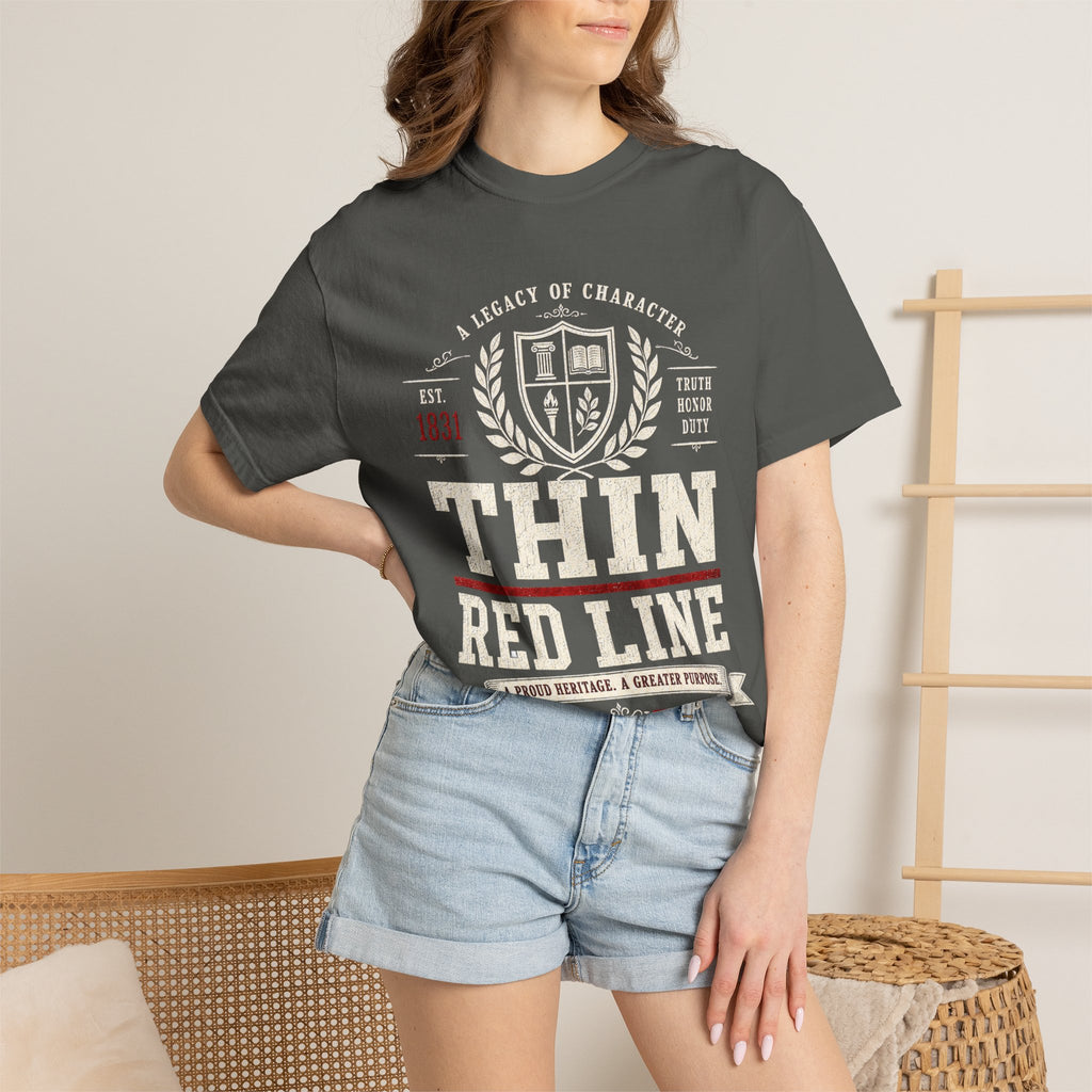 Thin Red Line Shirt, Alabama Football Game Day Tee, VIntage Collegiate Crimson Fan Shirt, Southern Heritage College Inspired T-Shirt