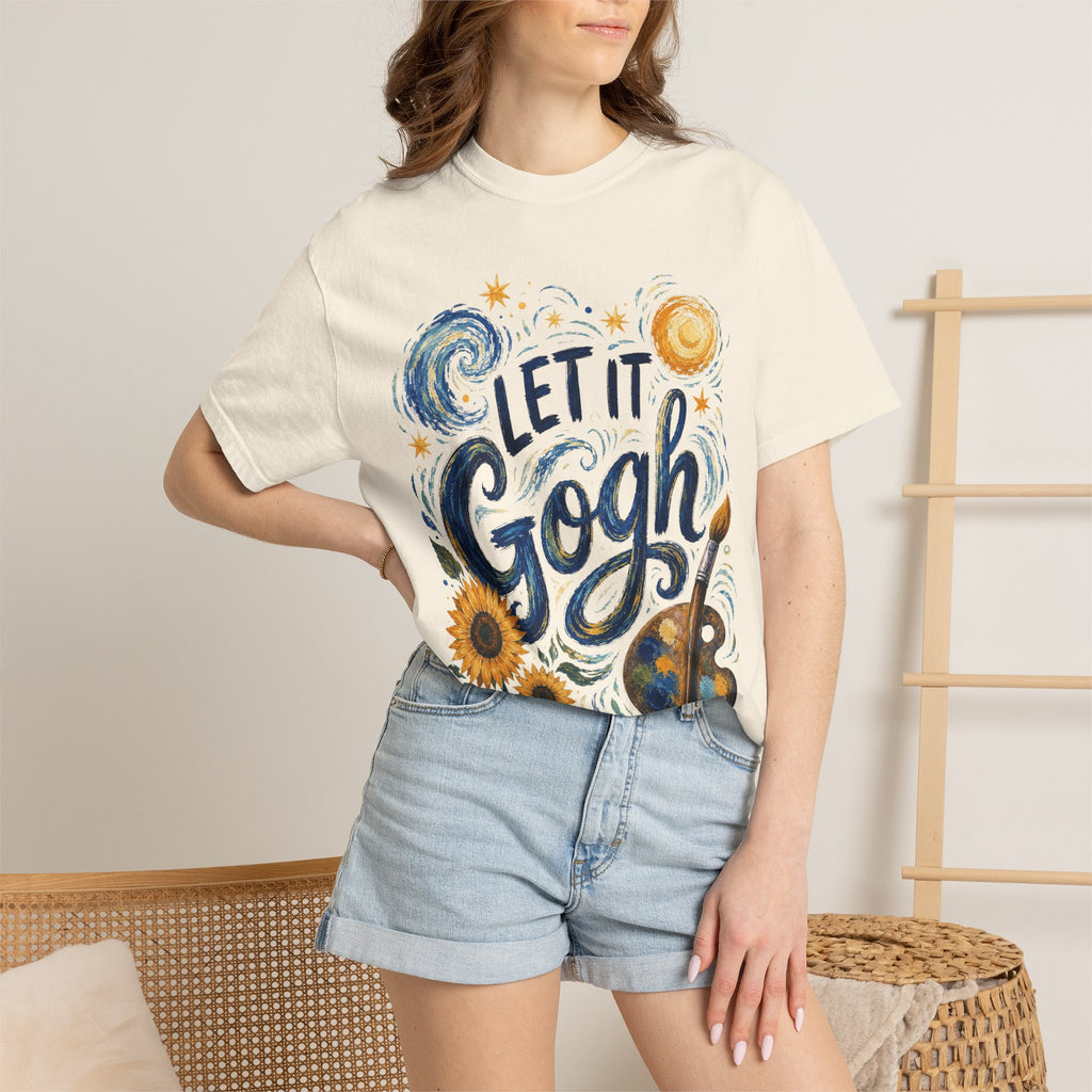 Let It Gogh Shirt, Van Gogh Inspired Art Teacher Tee, Funny Artist Shirt, Sunflower Starry Night Style Graphic Tee, Painter Gift Shirt