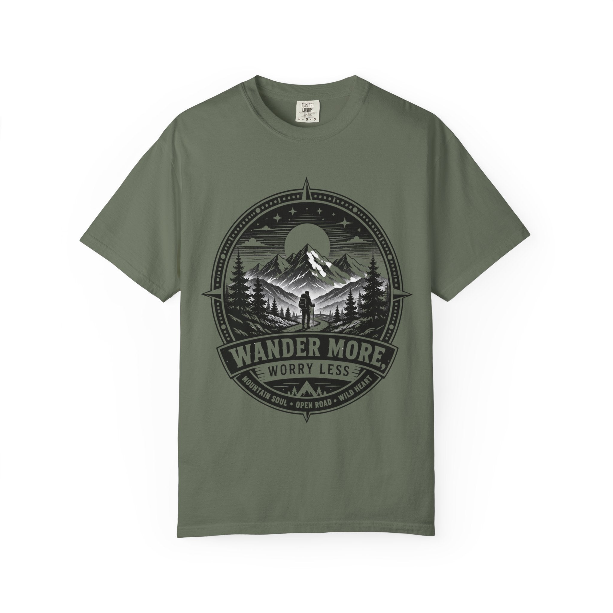 Wander More Worry Less Shirt, Mountain Hiking Tee, Adventure Shirt, Outdoorsy Graphic Tee, Nature Lover Gift, Camping Shirt, Hiking Gift