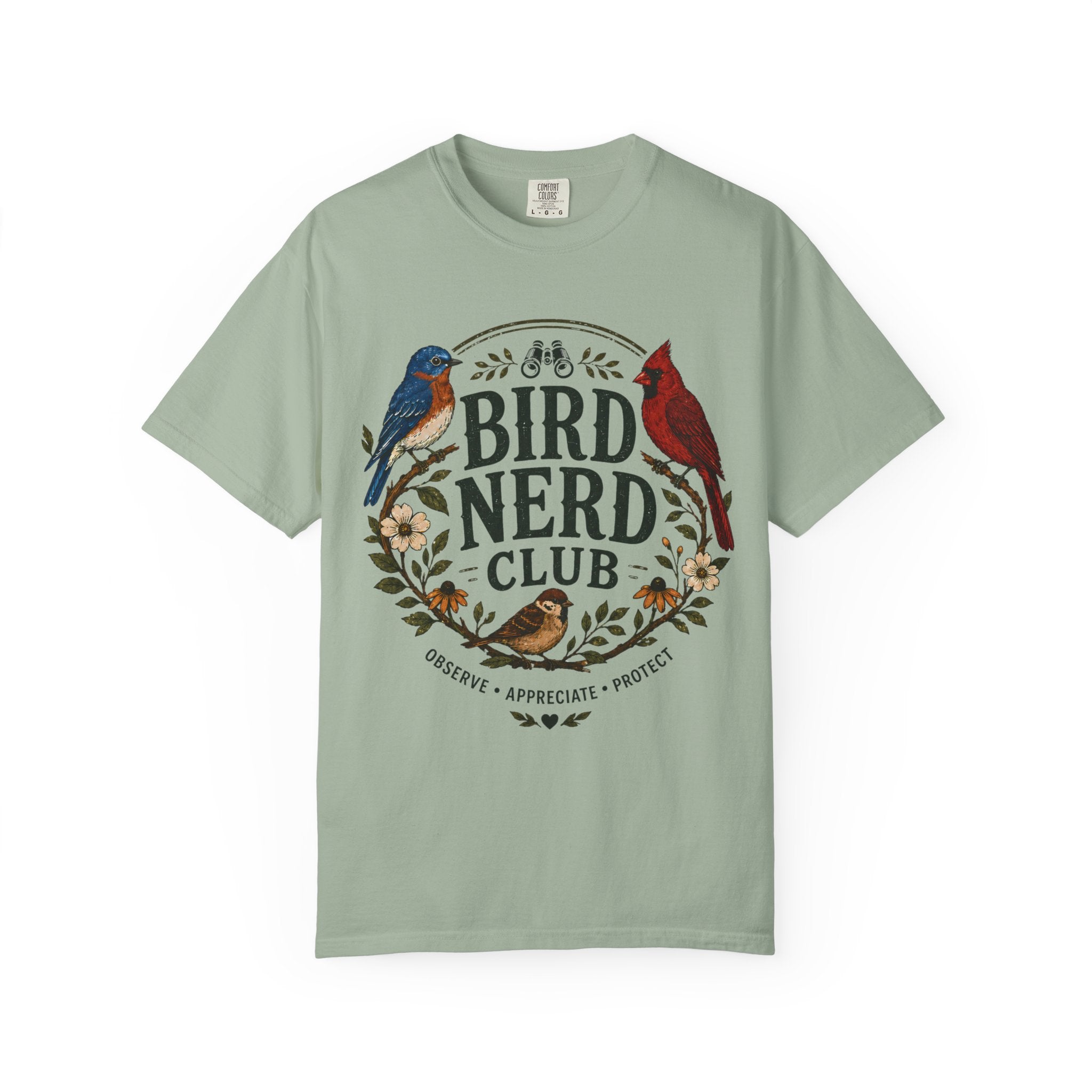 Bird Nerd Club Shirt, Birdwatching Shirt, Nature Lover Tee, Backyard Birder Gift, Cute Bird Lover Shirt, Botanical Bird Graphic Tee