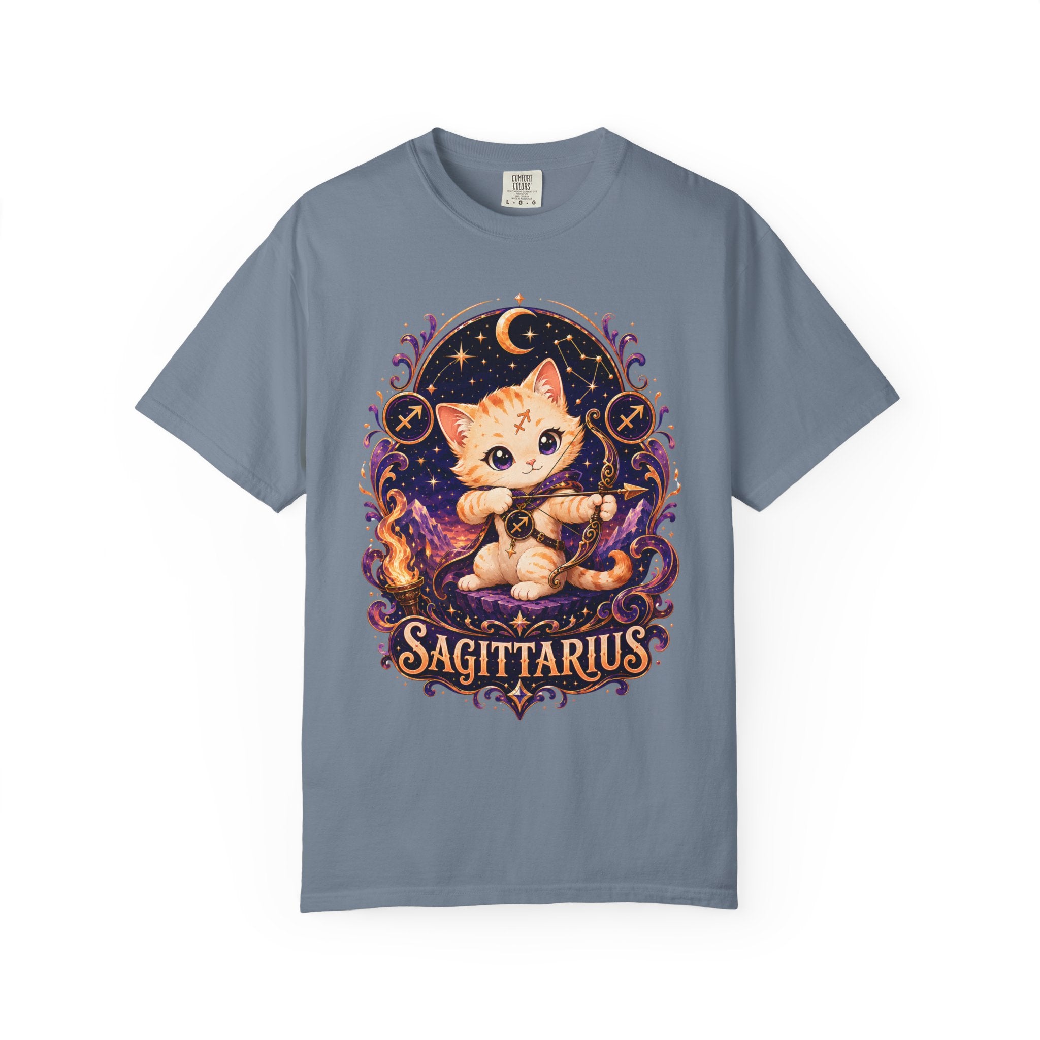 Sagittarius Zodiac Cat T-shirt | Astrological Cat Constellation Tee, Sagittarius TShirt