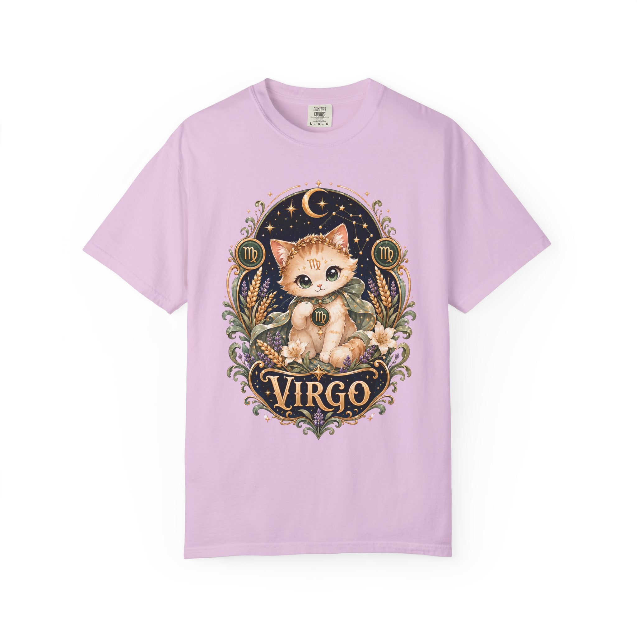 Virgo Cat Illustration T-shirt | Zodiac Kitty Astrology Tee
