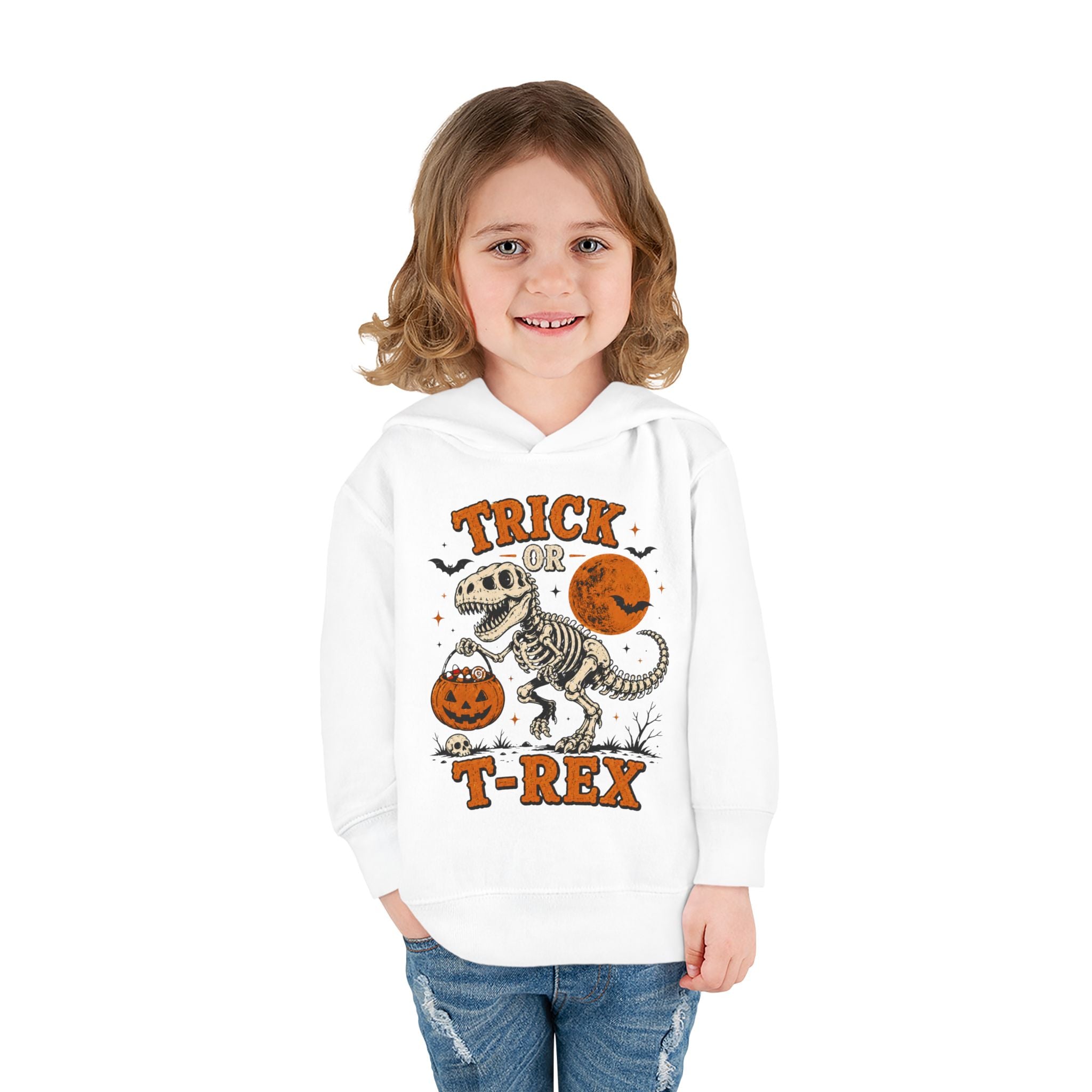 Trick Or T-Rex Toddler Hoodie, Halloween Dinosaur Hoodie, Cute Skeleton T Rex Sweatshirt, Kids Halloween Hoodie, Toddler Fall Outfit