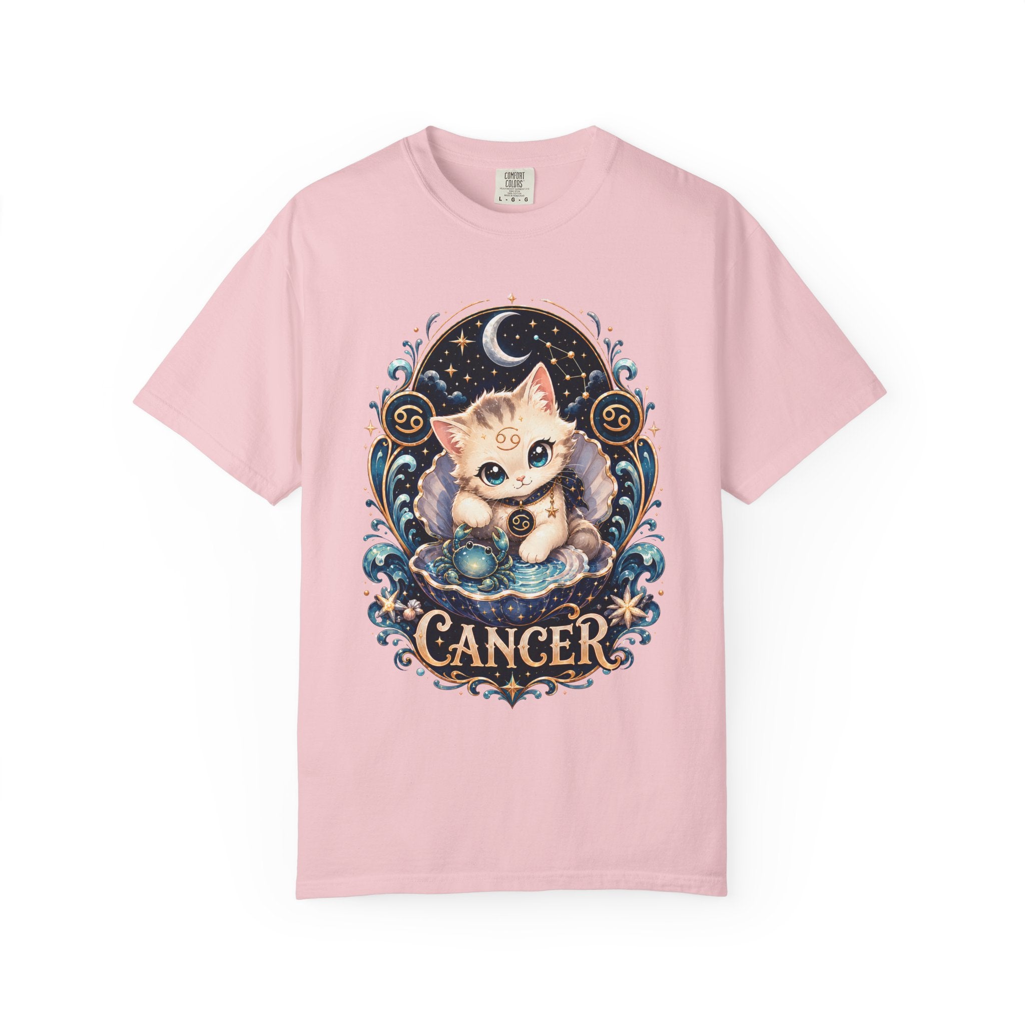 Cute Cancer Zodiac Cat T-Shirt | Astrology Cat Tee