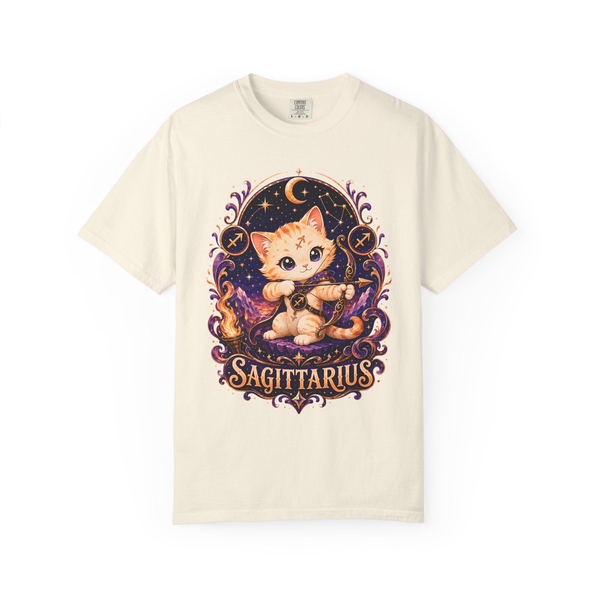 Sagittarius Zodiac Cat T-shirt | Astrological Cat Constellation Tee, Sagittarius TShirt