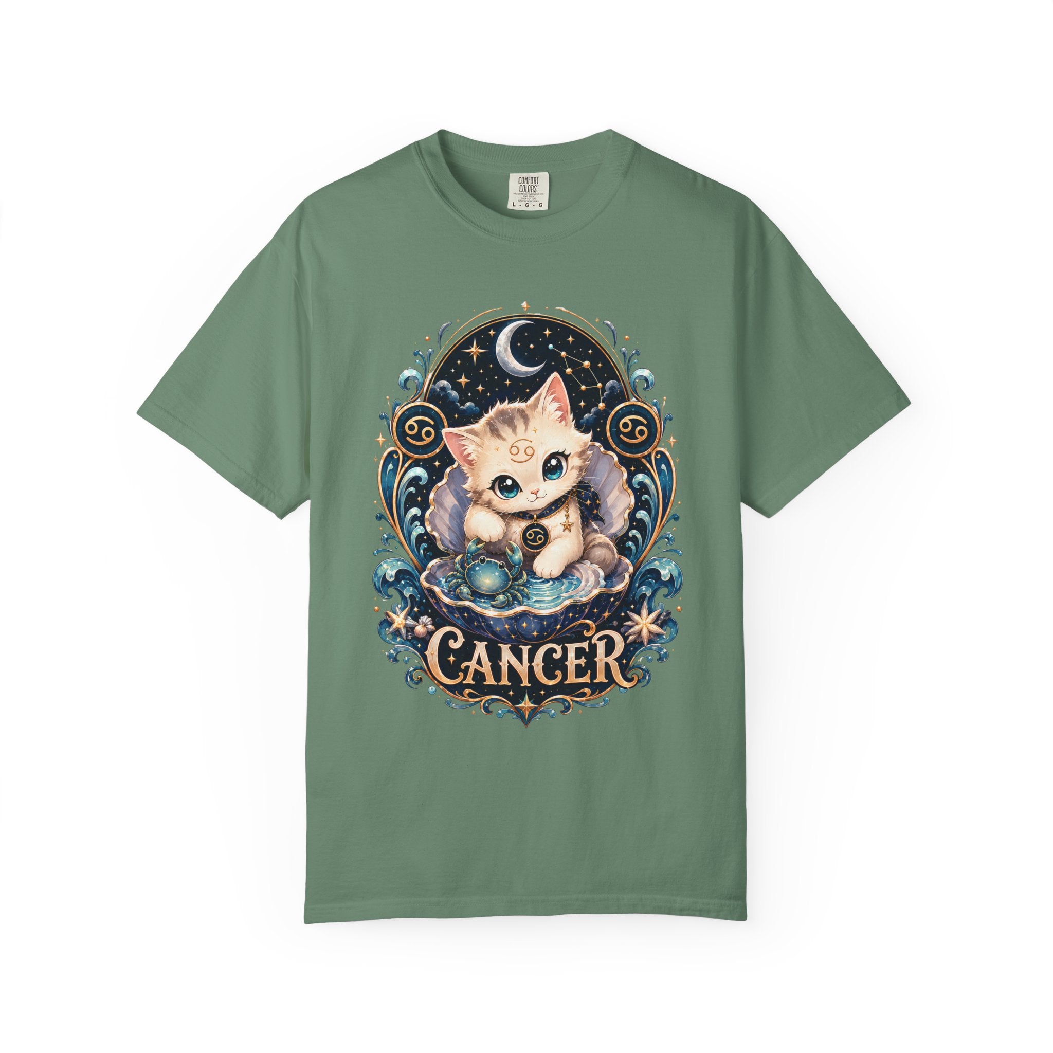 Cute Cancer Zodiac Cat T-Shirt | Astrology Cat Tee