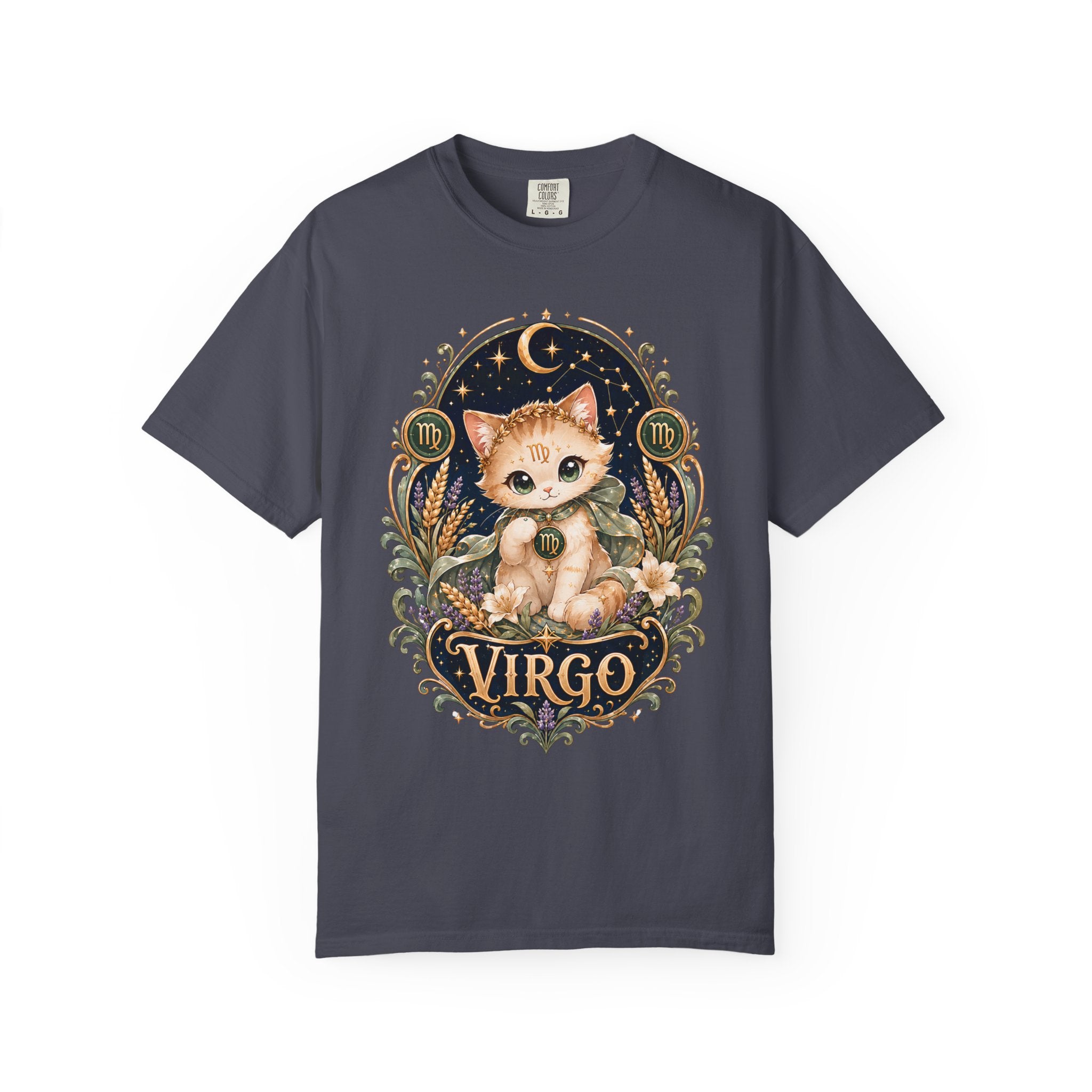 Virgo Cat Illustration T-shirt | Zodiac Kitty Astrology Tee