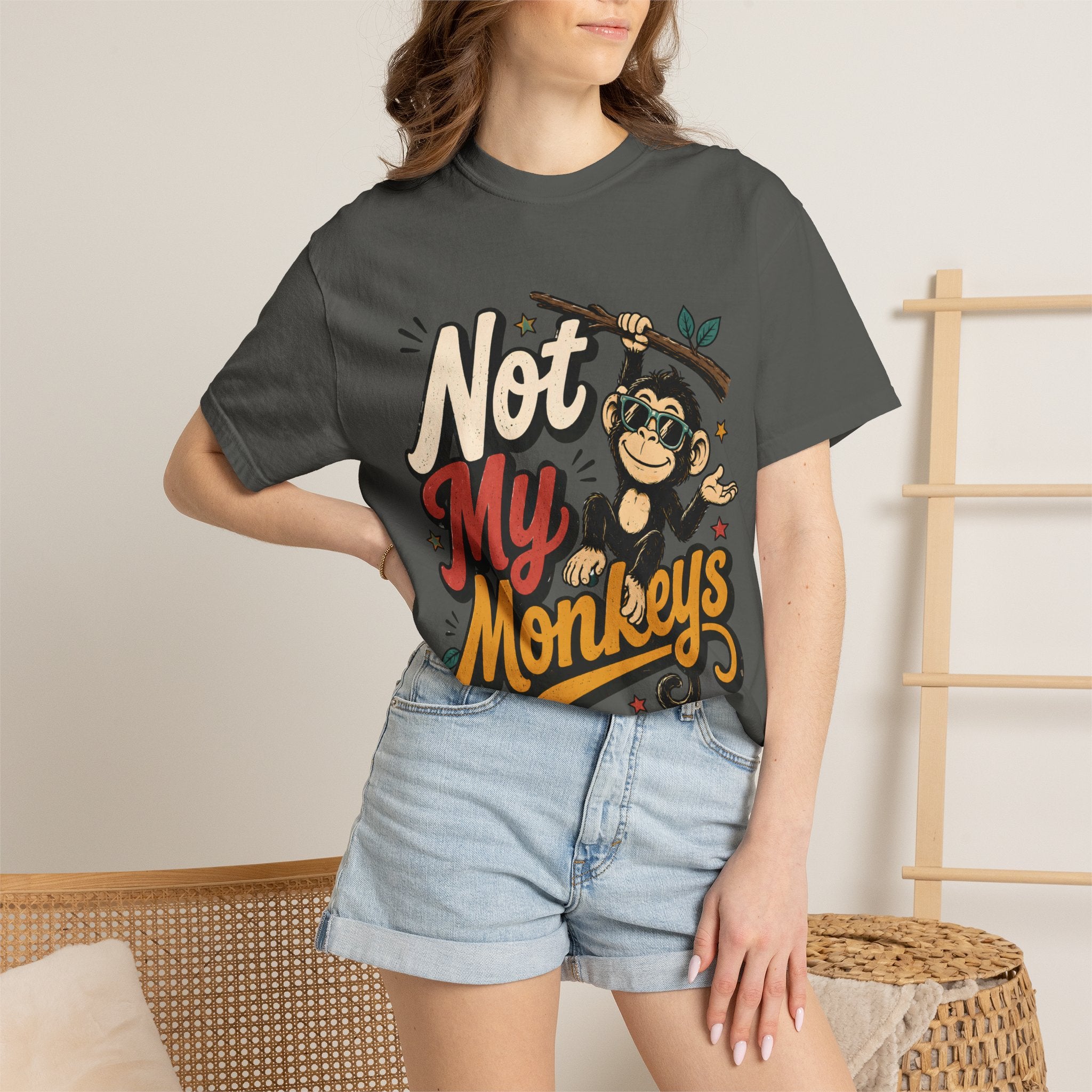 Not My Monkeys Not My Circus Shirt, Funny Monkey Graphic Tee, Comfort Colors Tee, Sarcastic Circus Tee, Oversized Boxy Tee