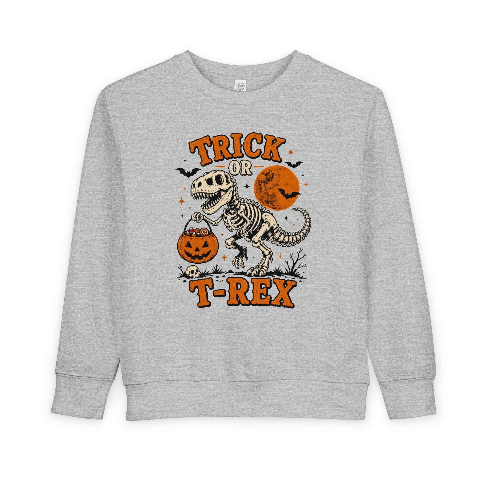 Trick Or TRex Toddler Sweatshirt, Halloween Dinosaur Sweatshirt, Cute Skeleton T Rex Sweatshirt, Kids Halloween Sweatshirt