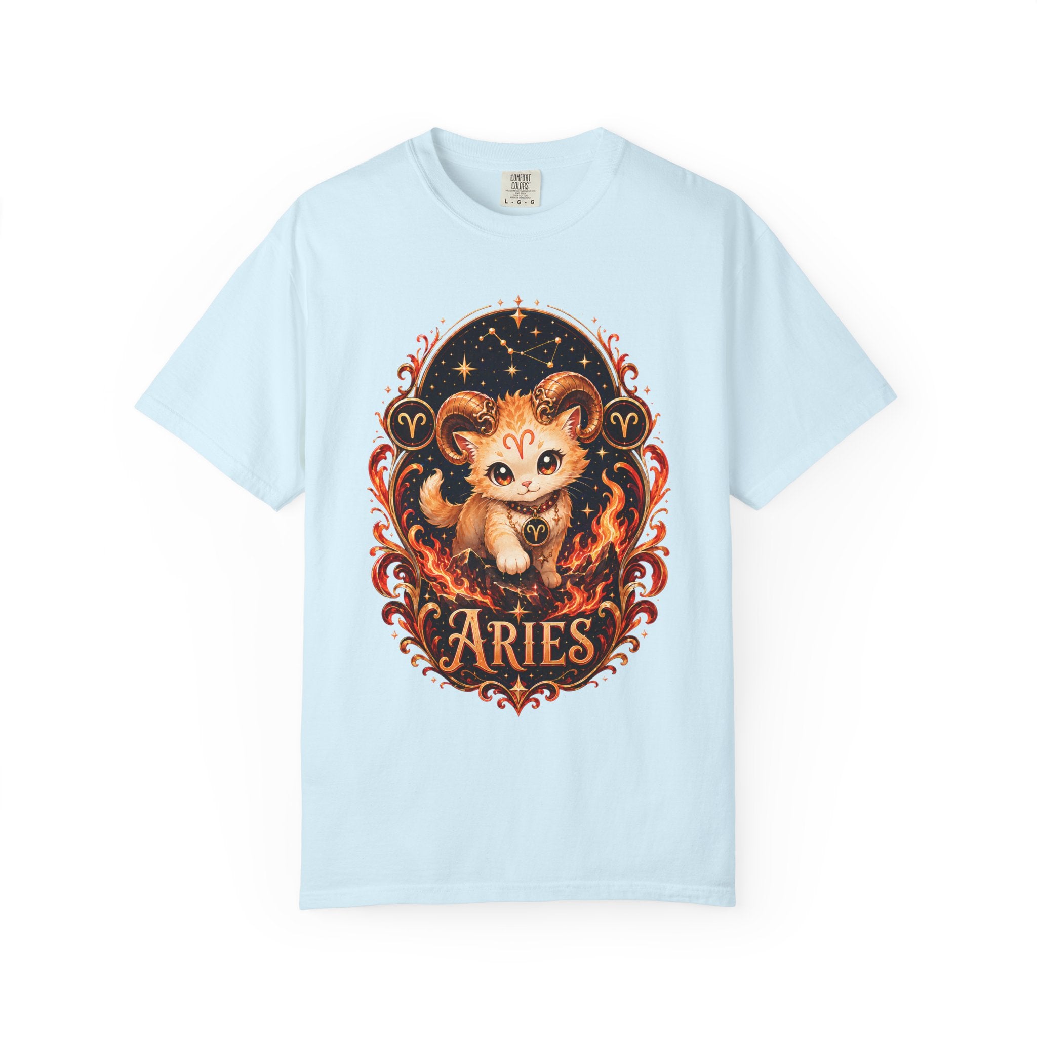 Cute Aries Ram Zodiac Illustration T-Shirt | Astrology, Fire Sign