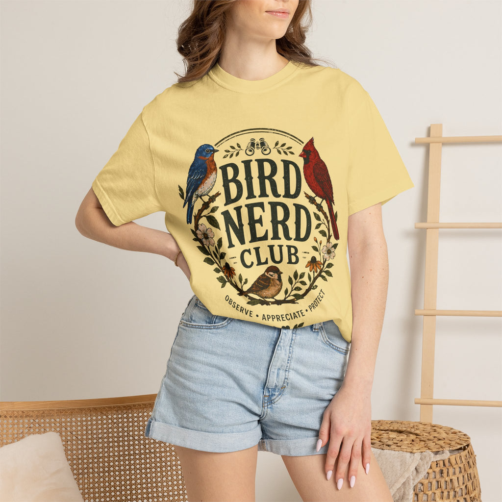 Bird Nerd Club Shirt, Birdwatching Shirt, Nature Lover Tee, Backyard Birder Gift, Cute Bird Lover Shirt, Botanical Bird Graphic Tee
