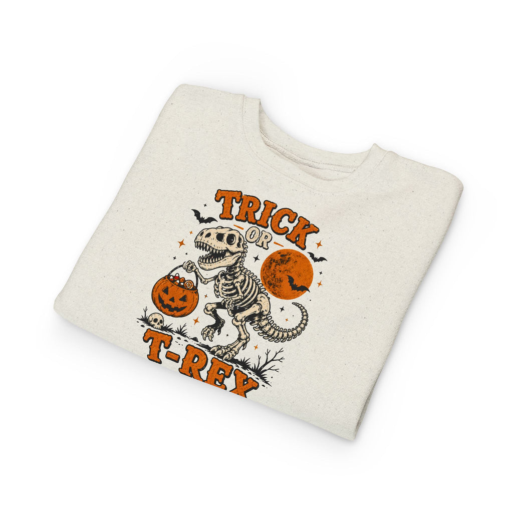 Trick Or TRex Toddler Sweatshirt, Halloween Dinosaur Sweatshirt, Cute Skeleton T Rex Sweatshirt, Kids Halloween Sweatshirt