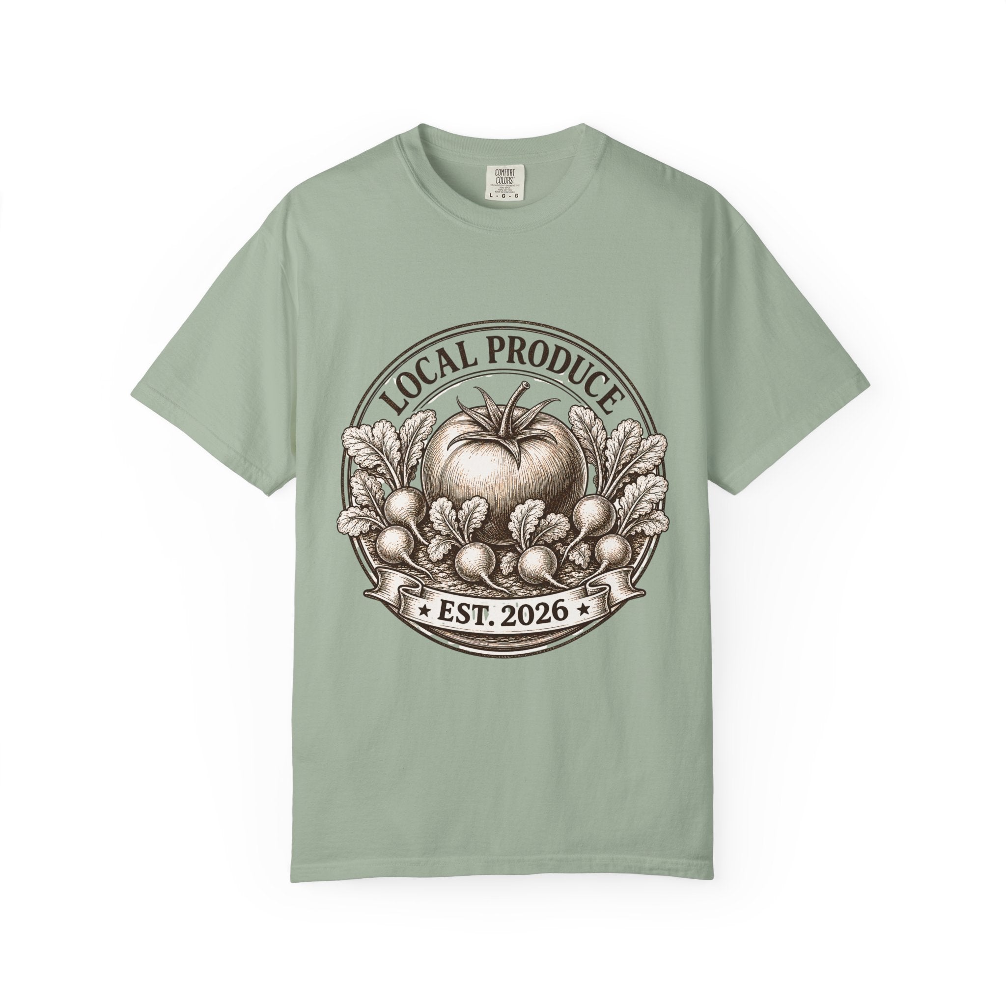 Vintage Local Produce Shirt, Farmers Market Tomato Tee, Heirloom Tomato Radish Graphic Tee, Gerden Lover GIft, Est. 2026 Market Tee