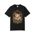 Taurus Cat Illustration T-Shirt | Zodiac Kitten Tee