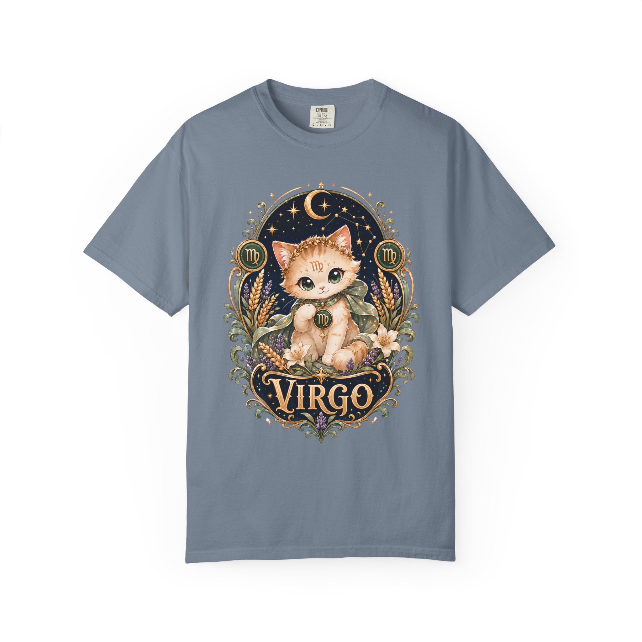 Virgo Cat Illustration T-shirt | Zodiac Kitty Astrology Tee